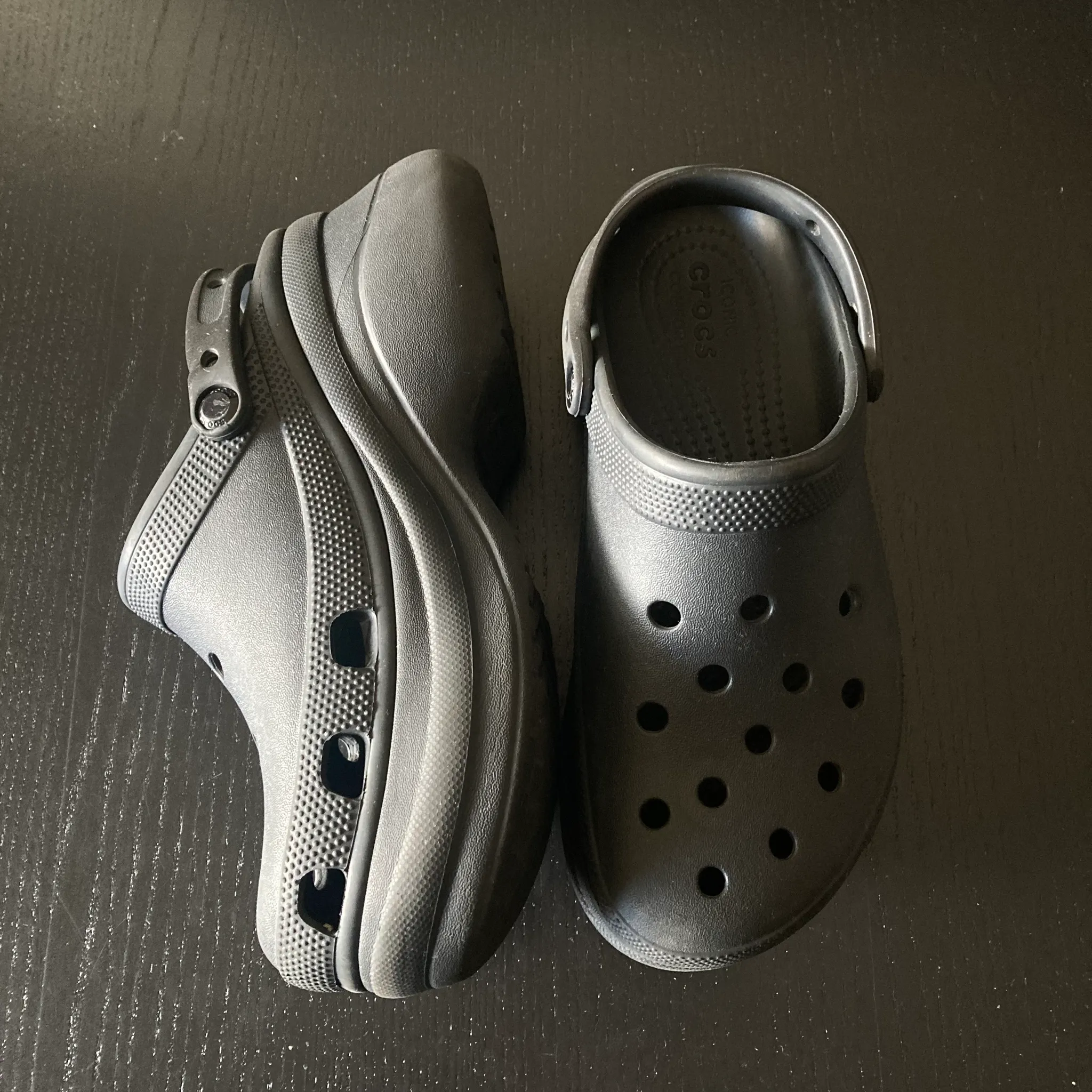 Platform black crocs size 10 photo 1