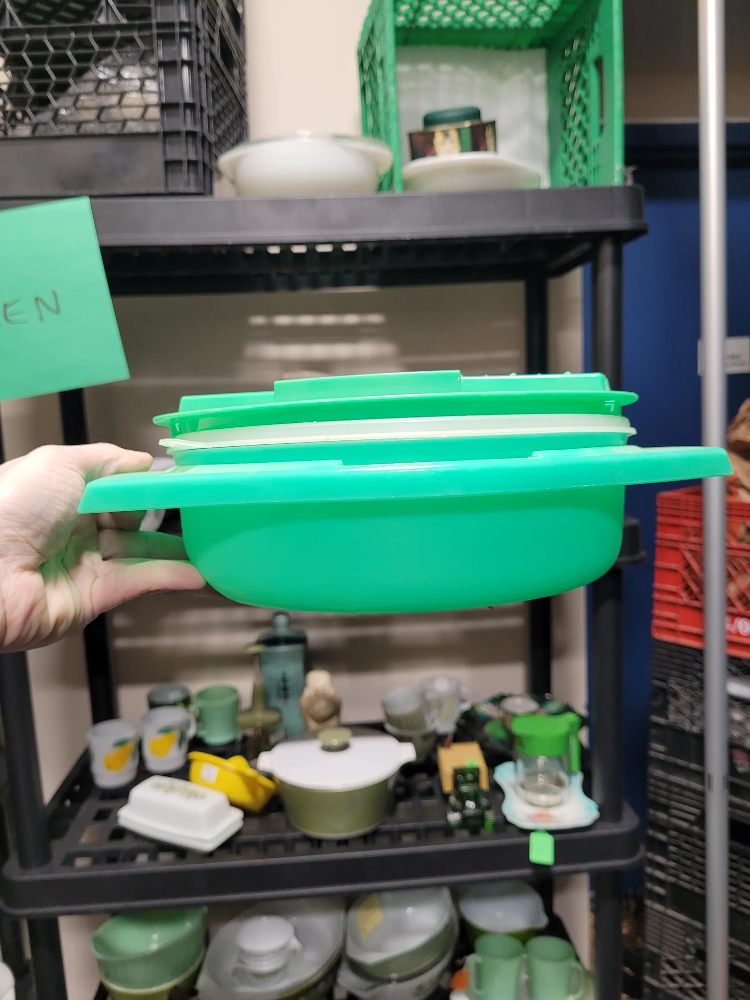 Green tupperware w lid photo 1
