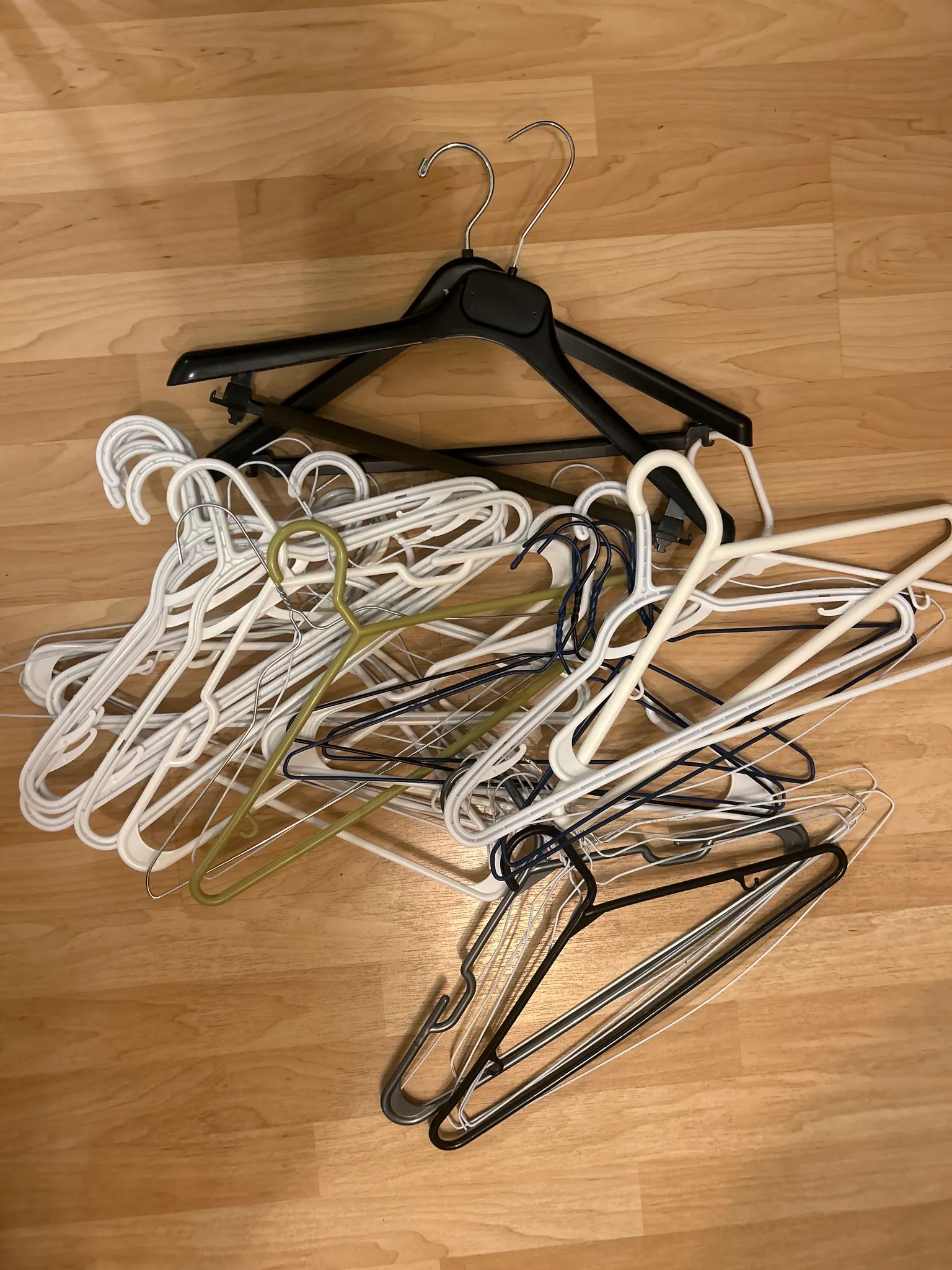Variety of coat hangers photo 1