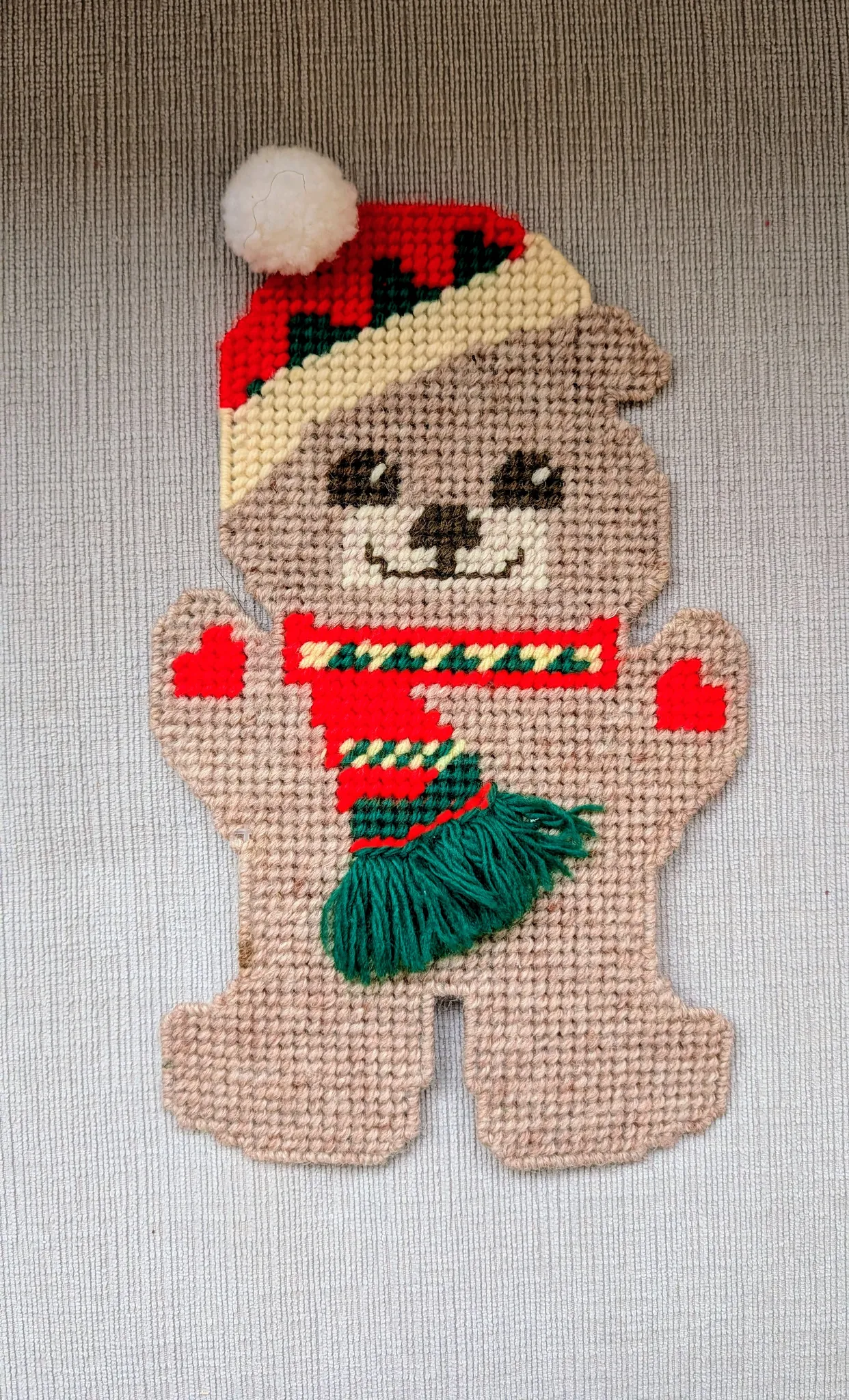 Handmade Knitted Christmas Bear photo 1