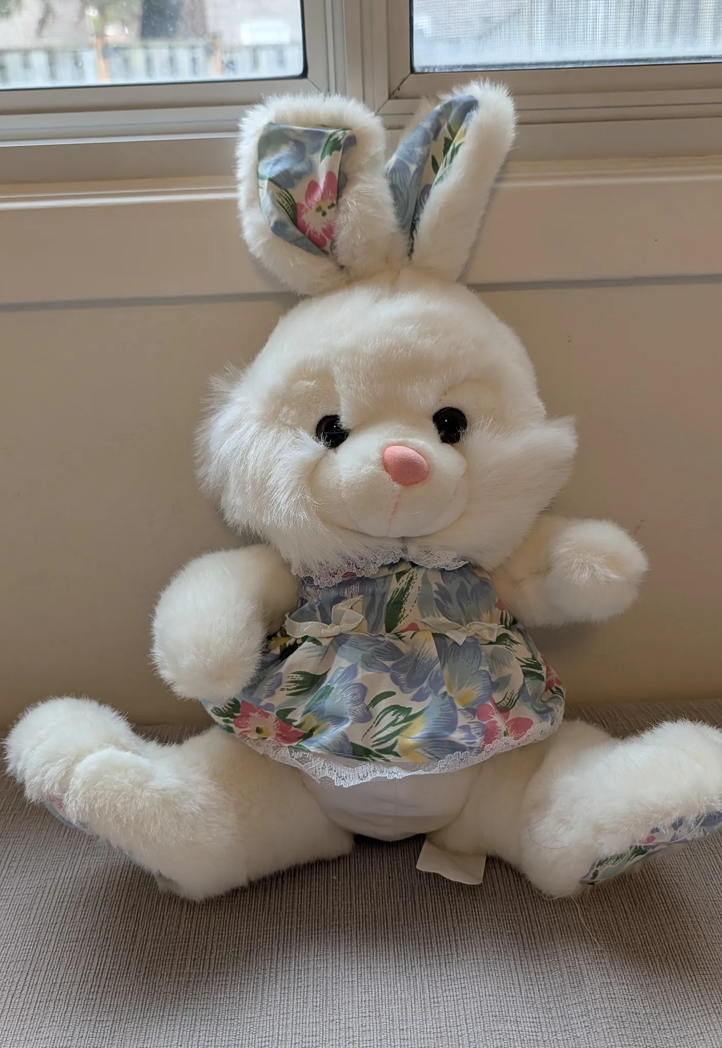 White Plush Bunny Stuffed Animal - Easter Gift  photo 1