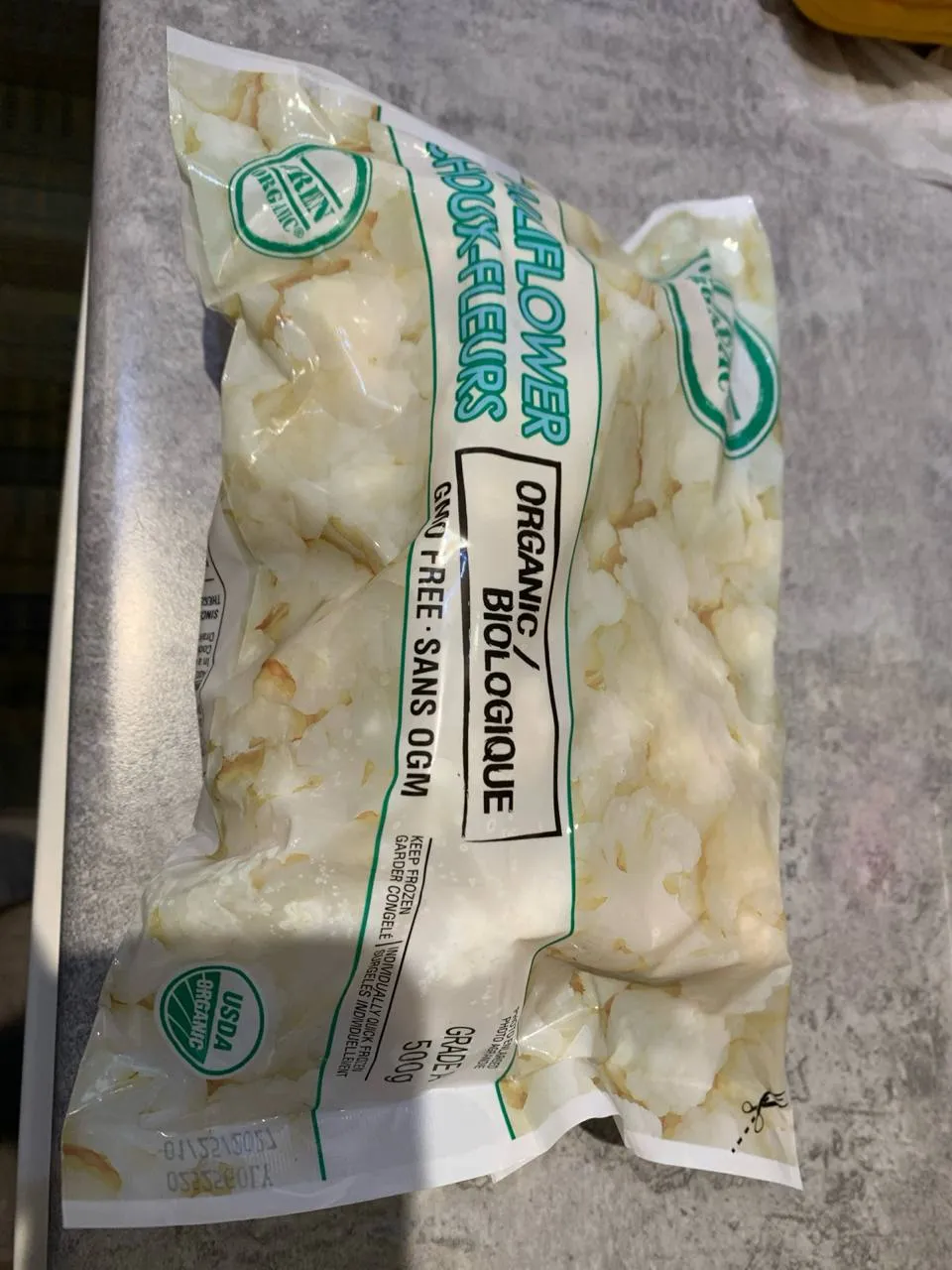brand new organic frozen cauliflower photo 1
