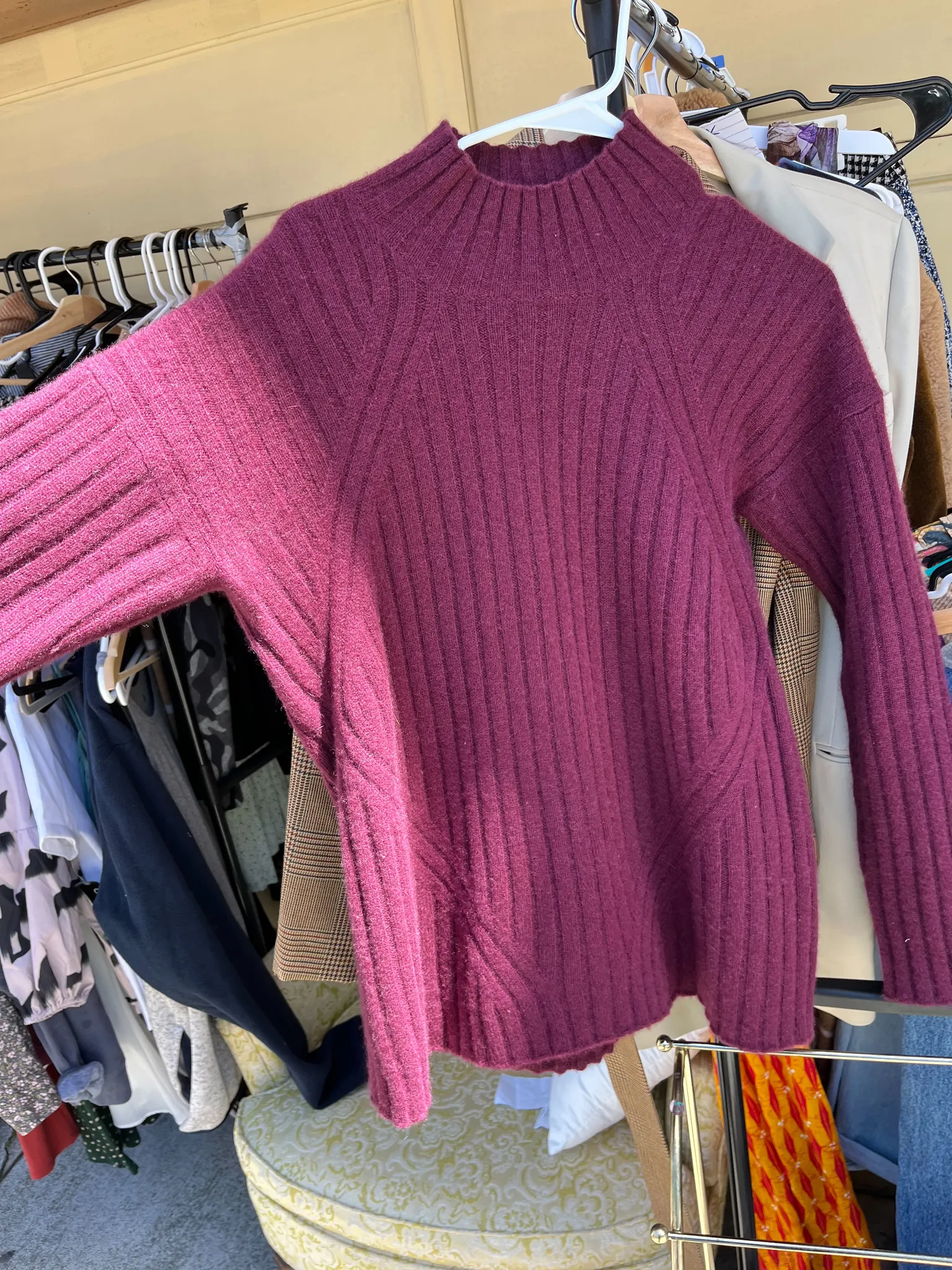 Red mock turtleneck sweater photo 1