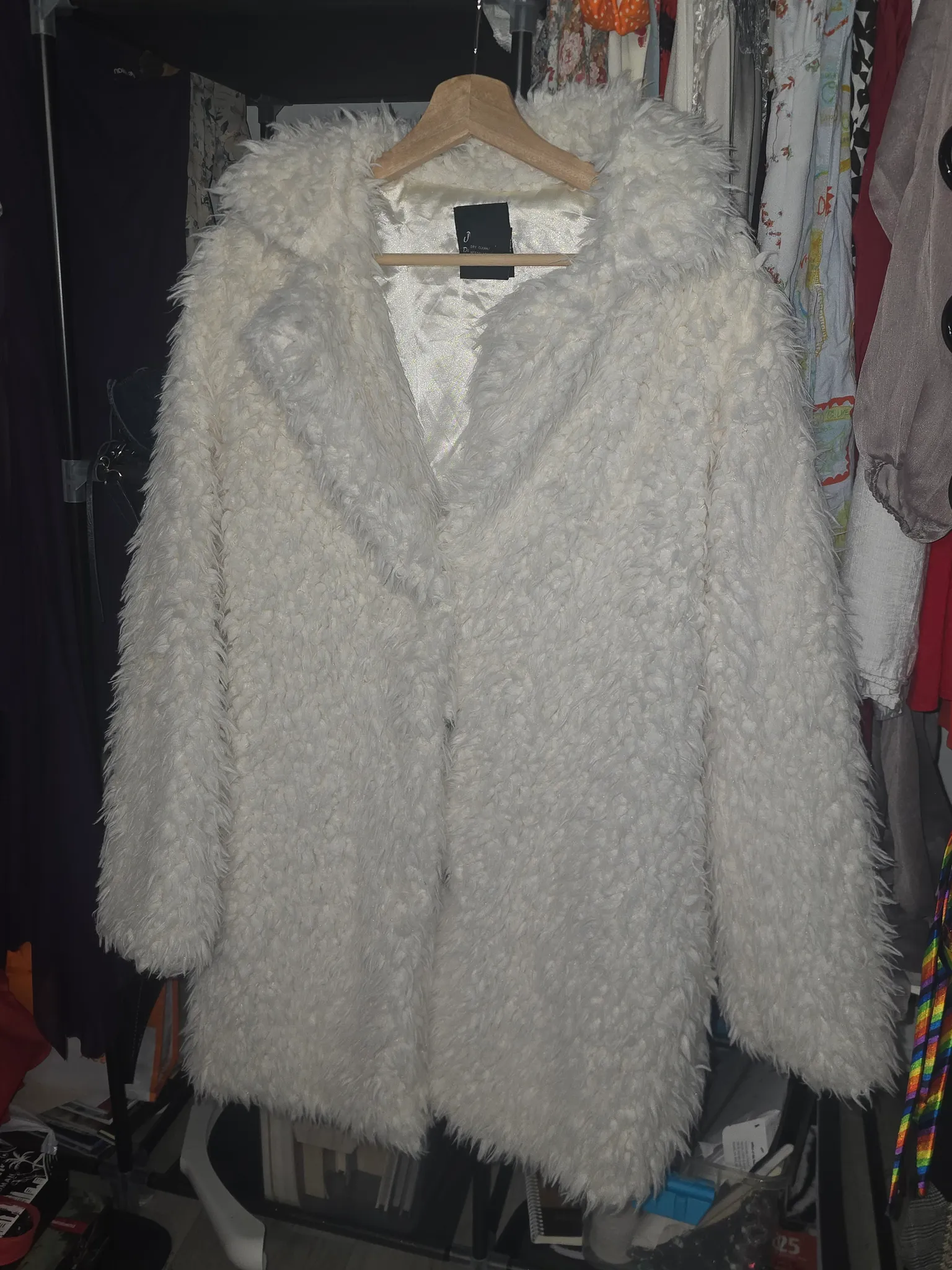 White Faux Fur Jacket photo 1