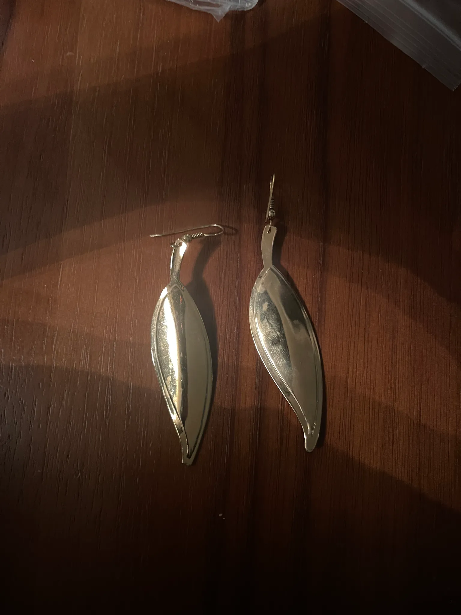 Gold-Toned Hanging Leaf Earrings photo 1