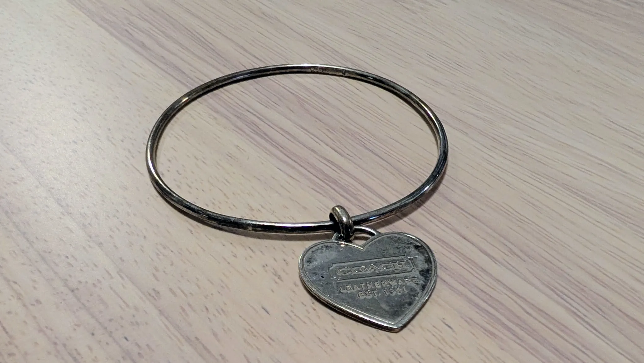 Coach Heart Charm Bangle Bracelet photo 1
