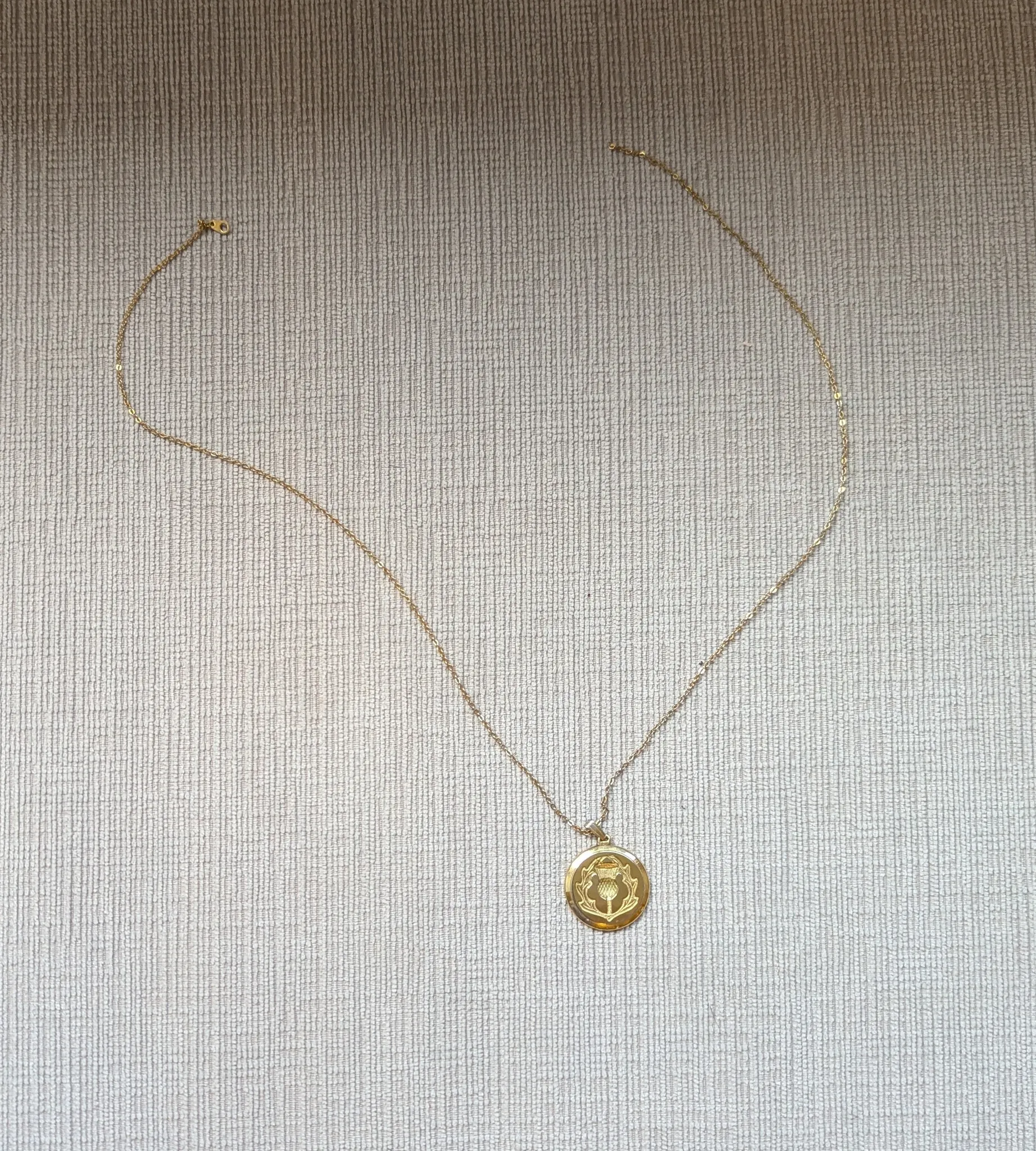 Gold-tone Thistle Pendant Necklace photo 1