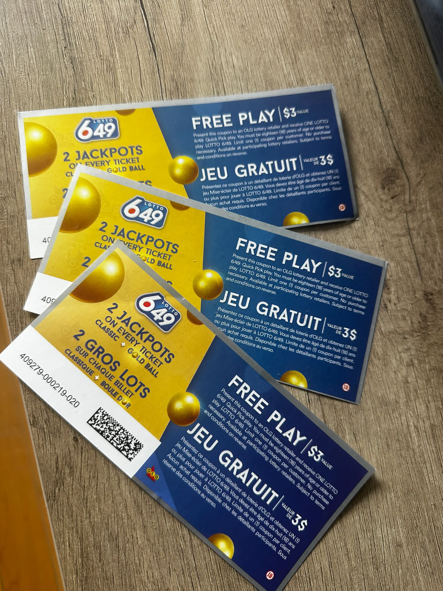 OLG 649 Free play vouchers  photo 1