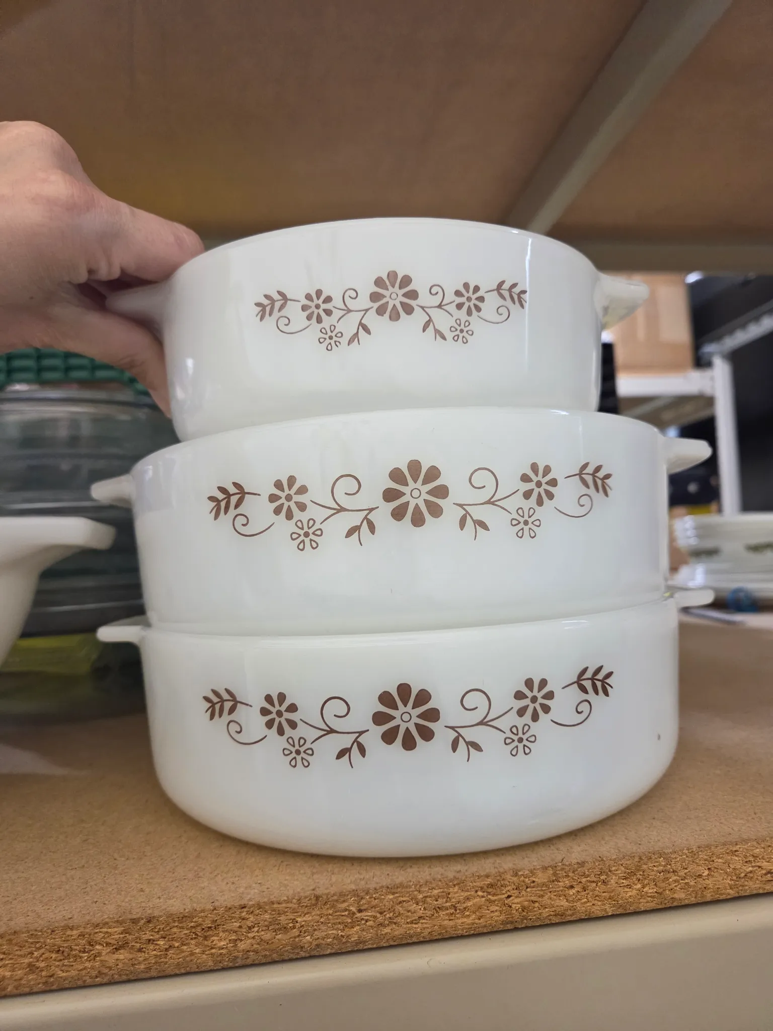 2 x floral milk glass  photo 1