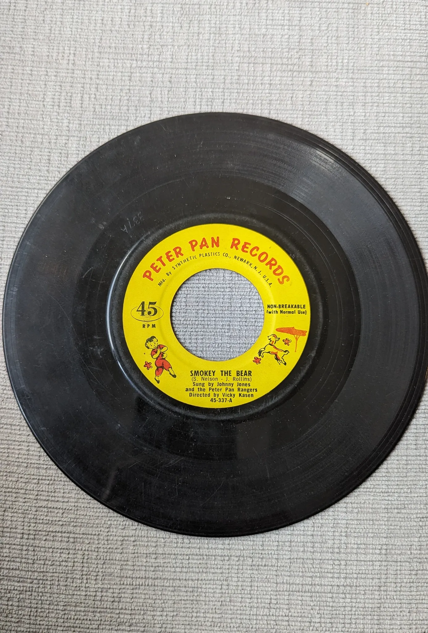 Smokey the Bear Small Vinyl Music Album photo 1