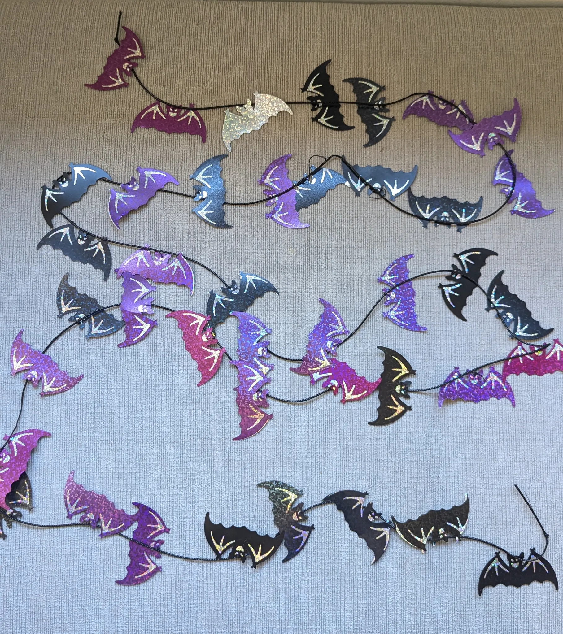 Glitter Bat Garland - Halloween Decoration photo 1