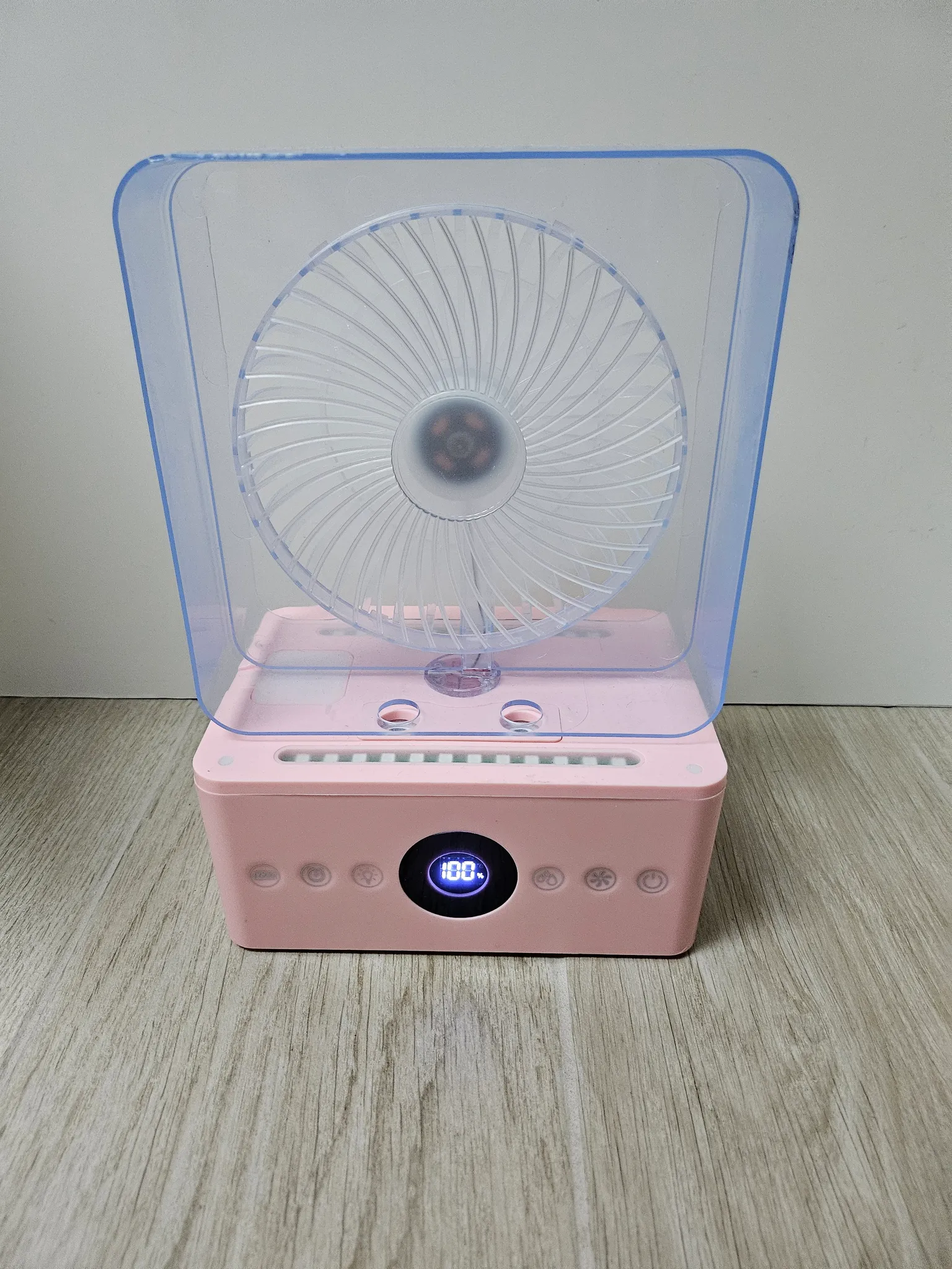 Fan with colorful LED and humidifying mist photo 1