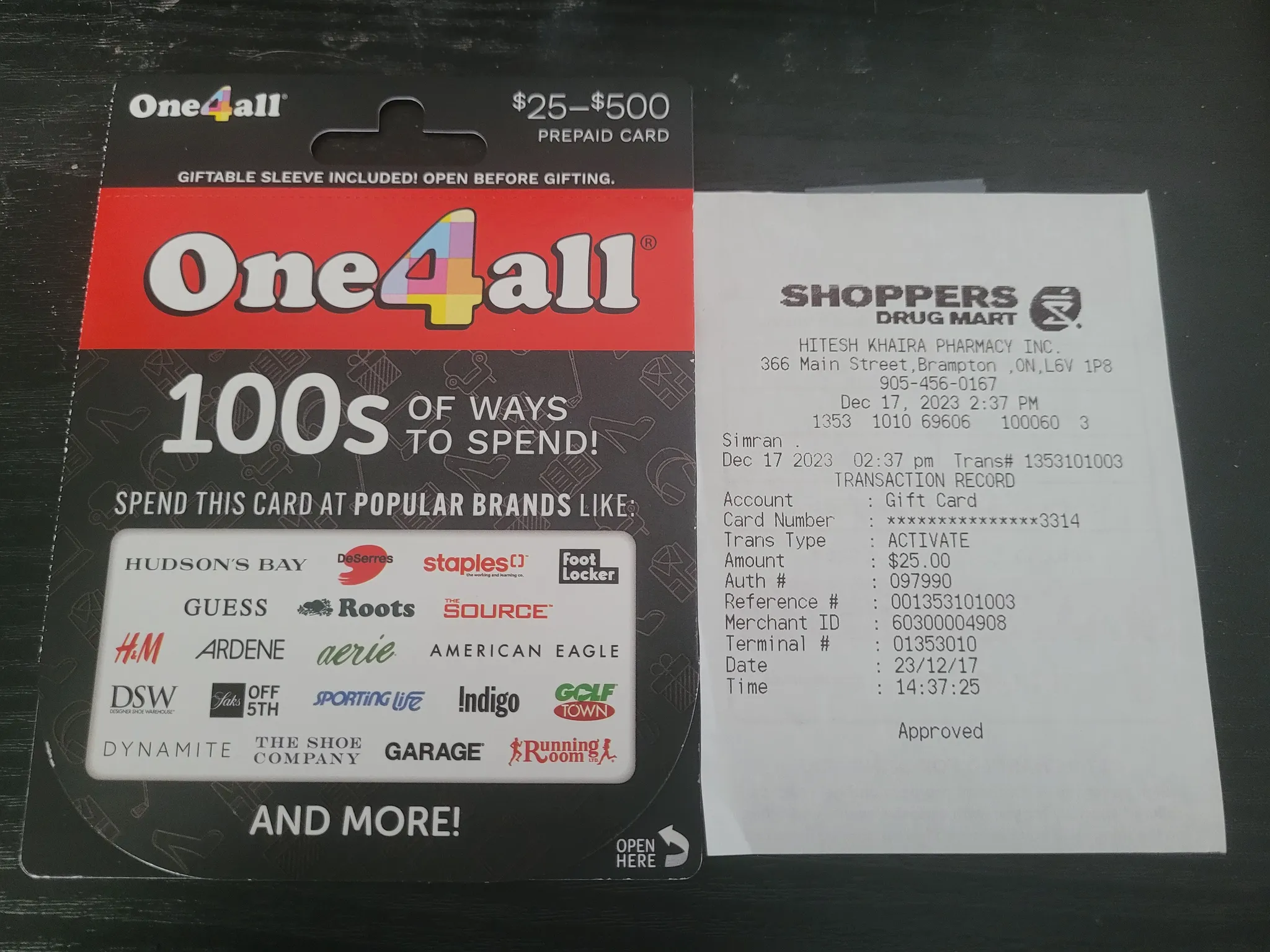 One4All $25 GC photo 1