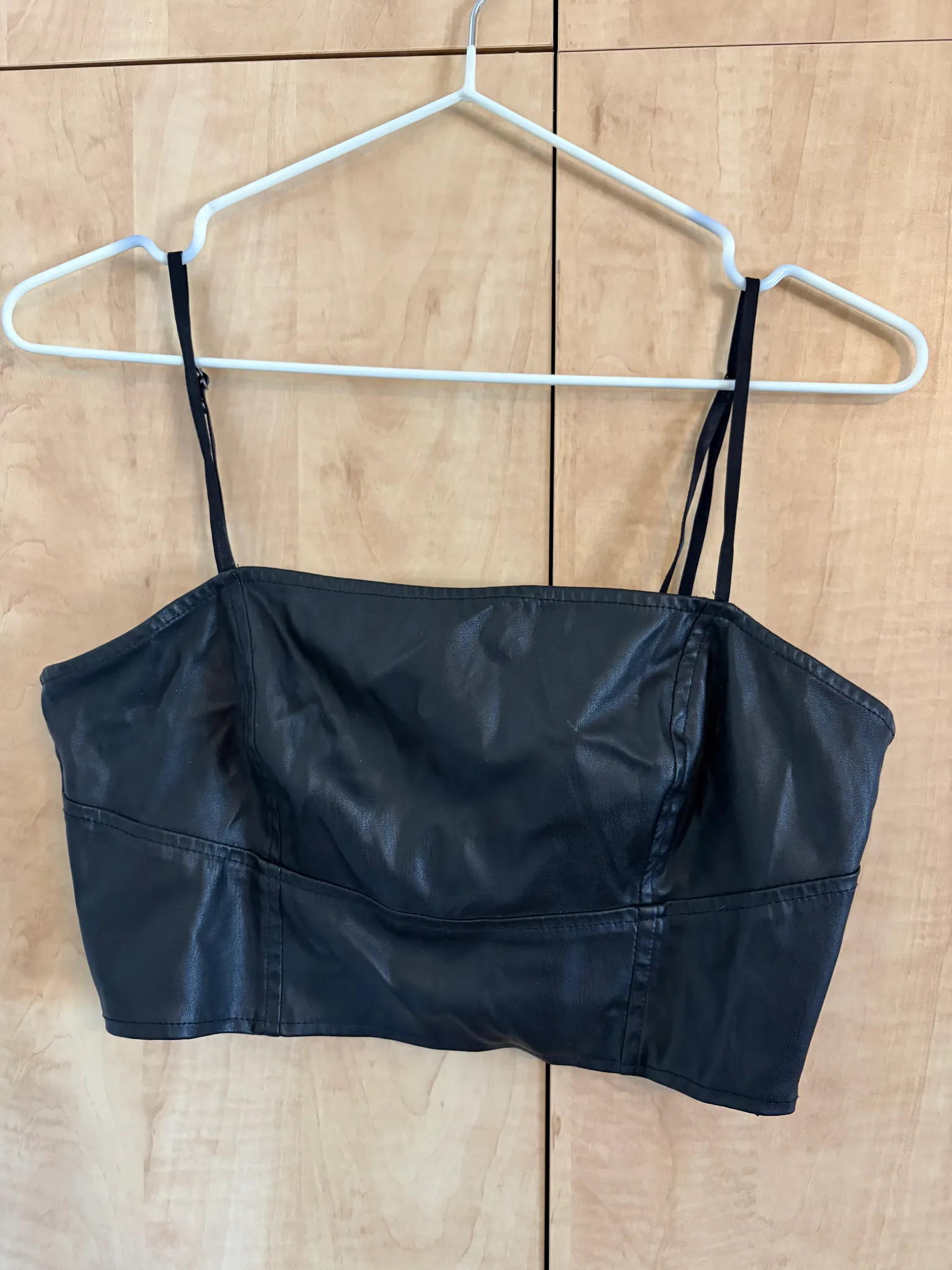 Leathery crop top photo 1