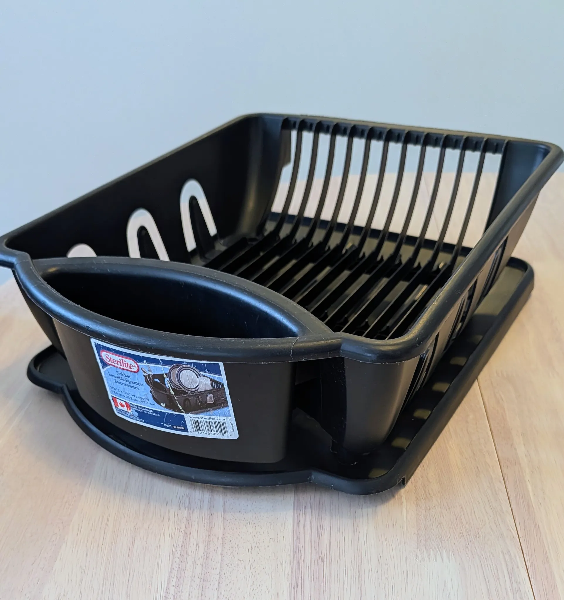 Sterilite Black Dish Drying Rack with Utensil Holder photo 1