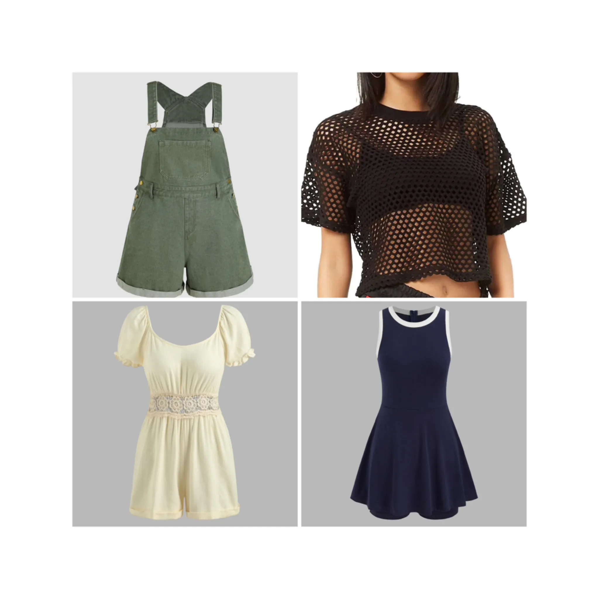 ISO Size 10-14 Overalls, Romper, Mesh Shirt photo 1