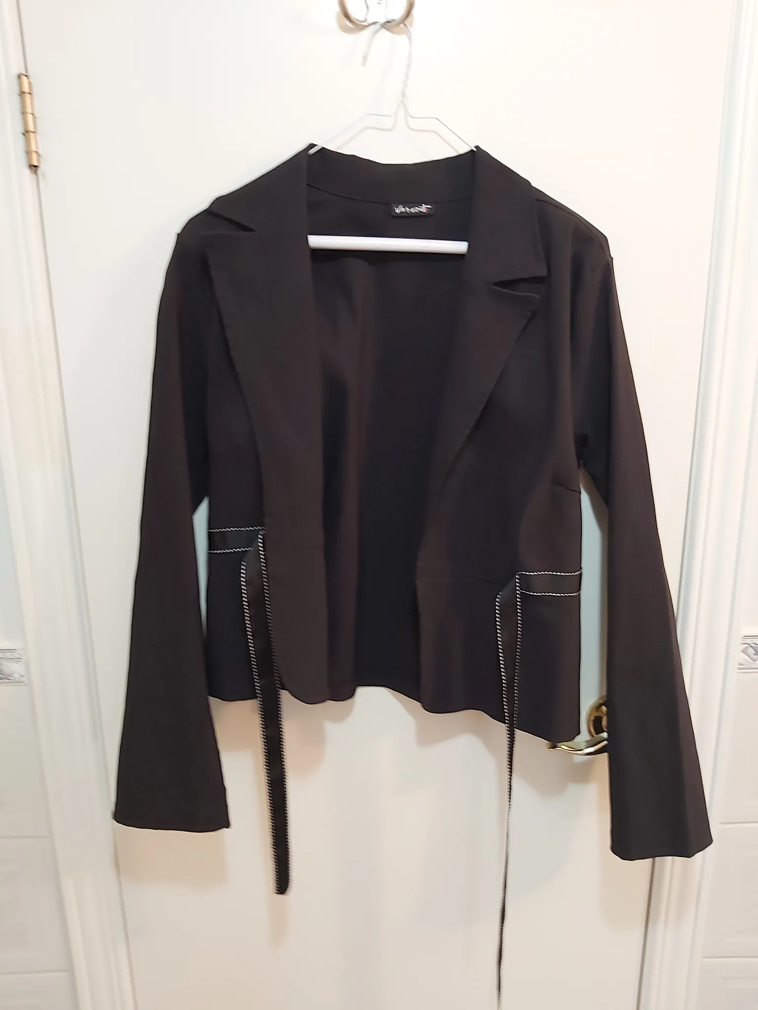 Tied black blazer jacket  photo 1