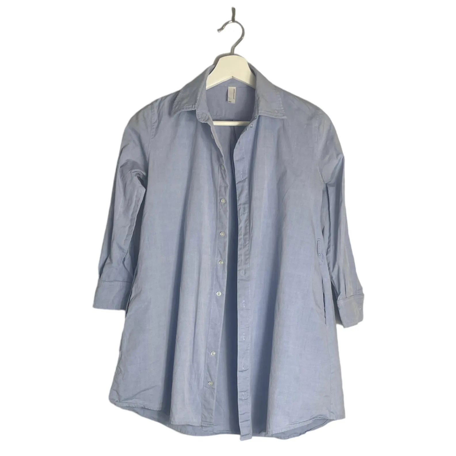 American Apparel Cotton Blue Shirt Dress with Pockets Size XS/S photo 1