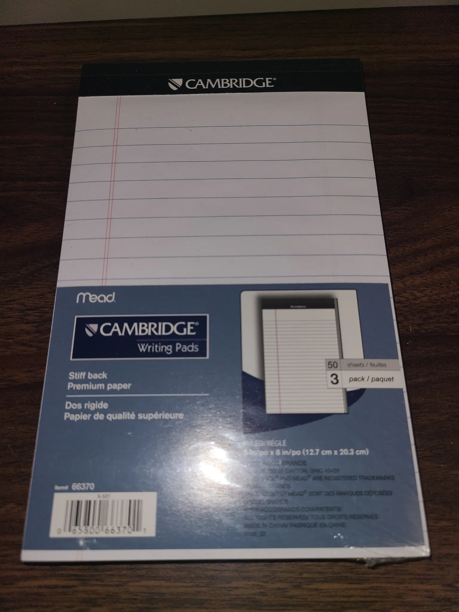 Cambridge 8x5 inch Notepad lot of 3 brand new  sealed pack 66370 photo 1