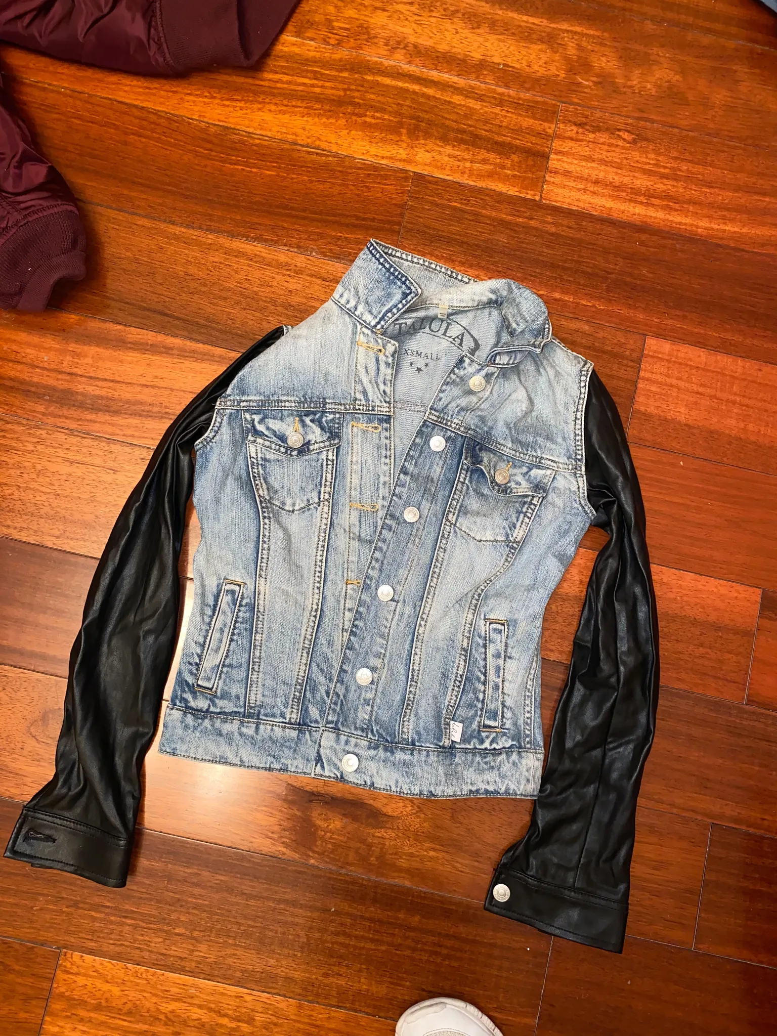 Talula denim and vegan leather jacket  photo 1