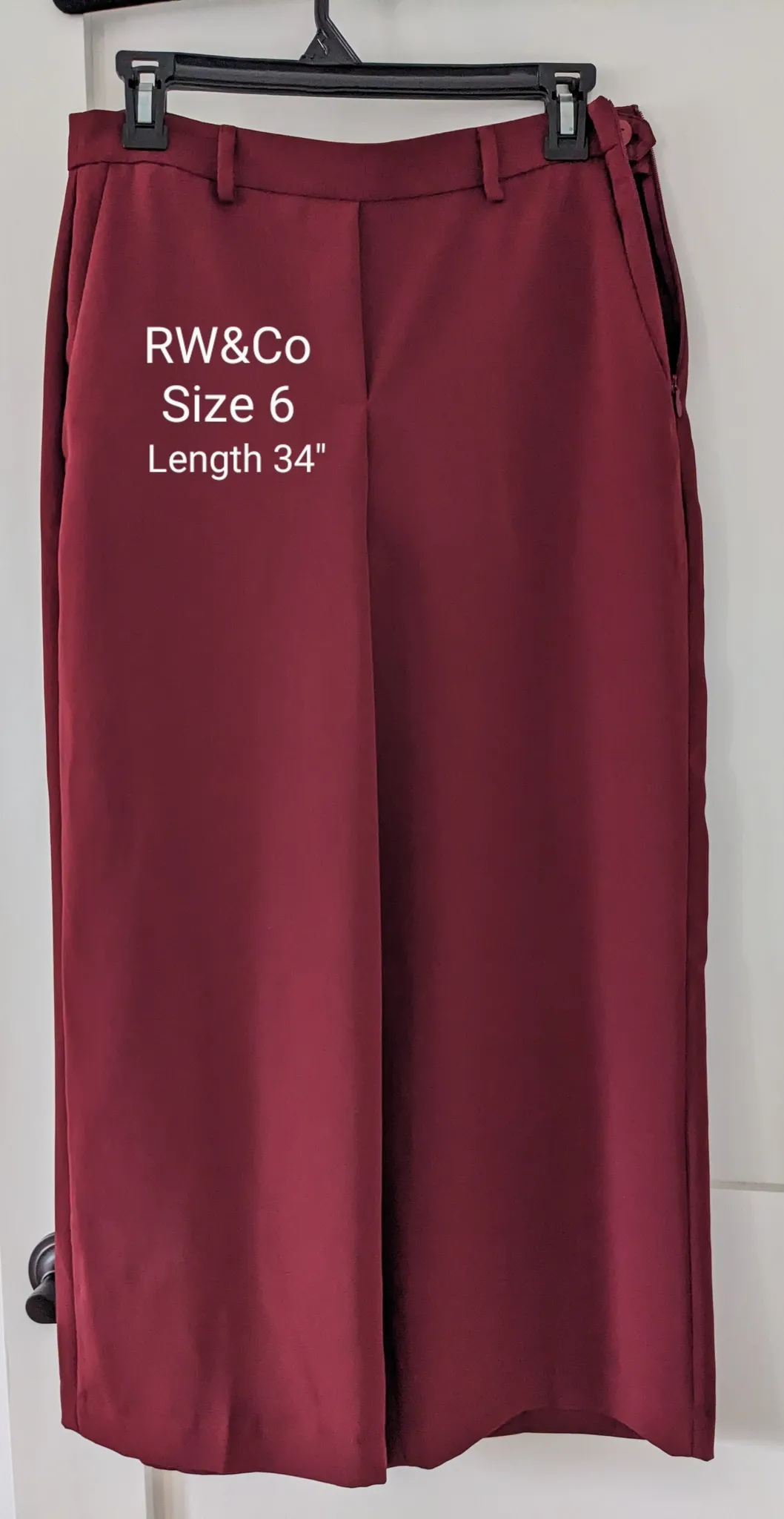 RW&Co size 6 burgundy pants photo 1