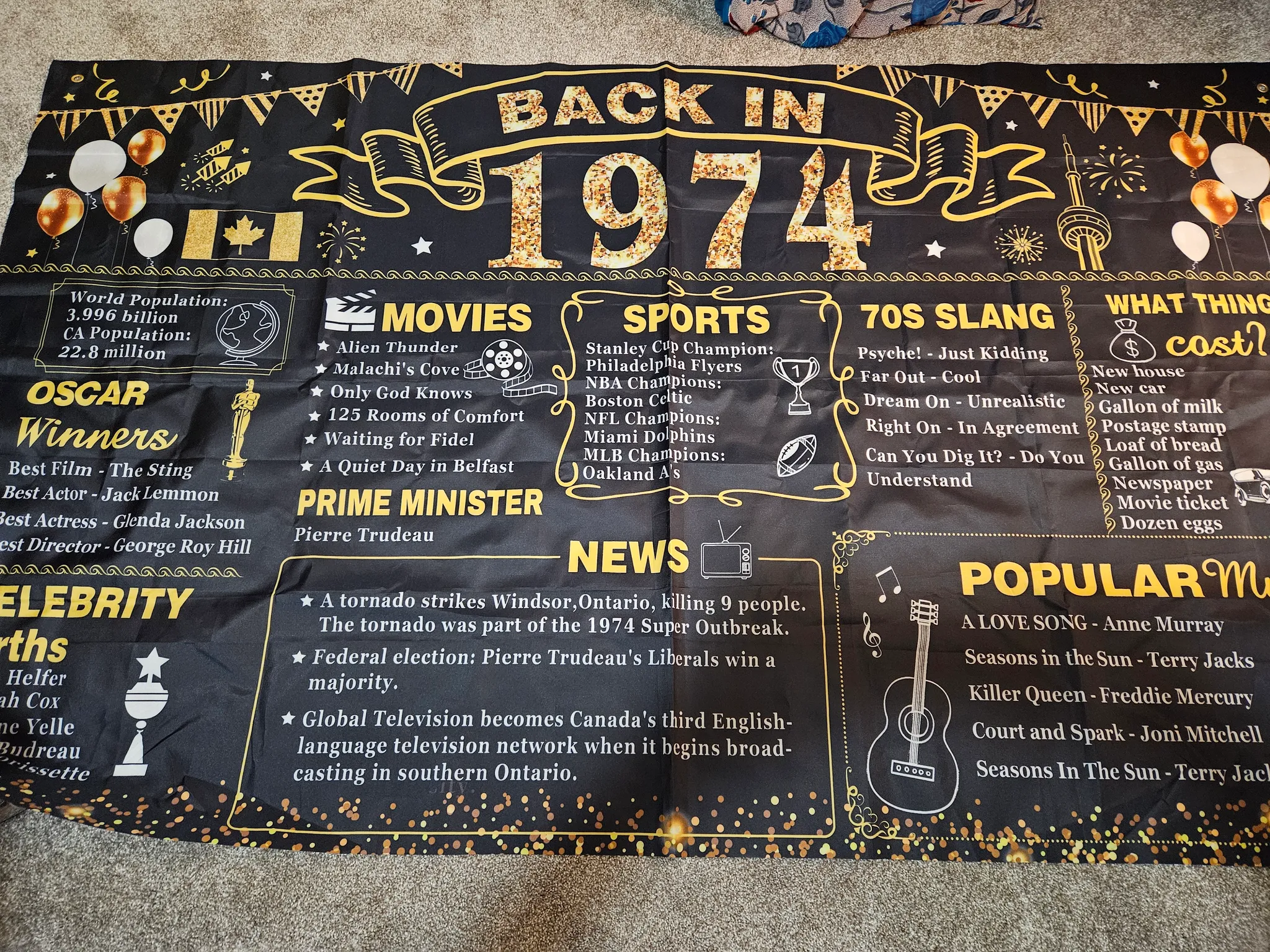 1974 banner and cheers banner photo 1