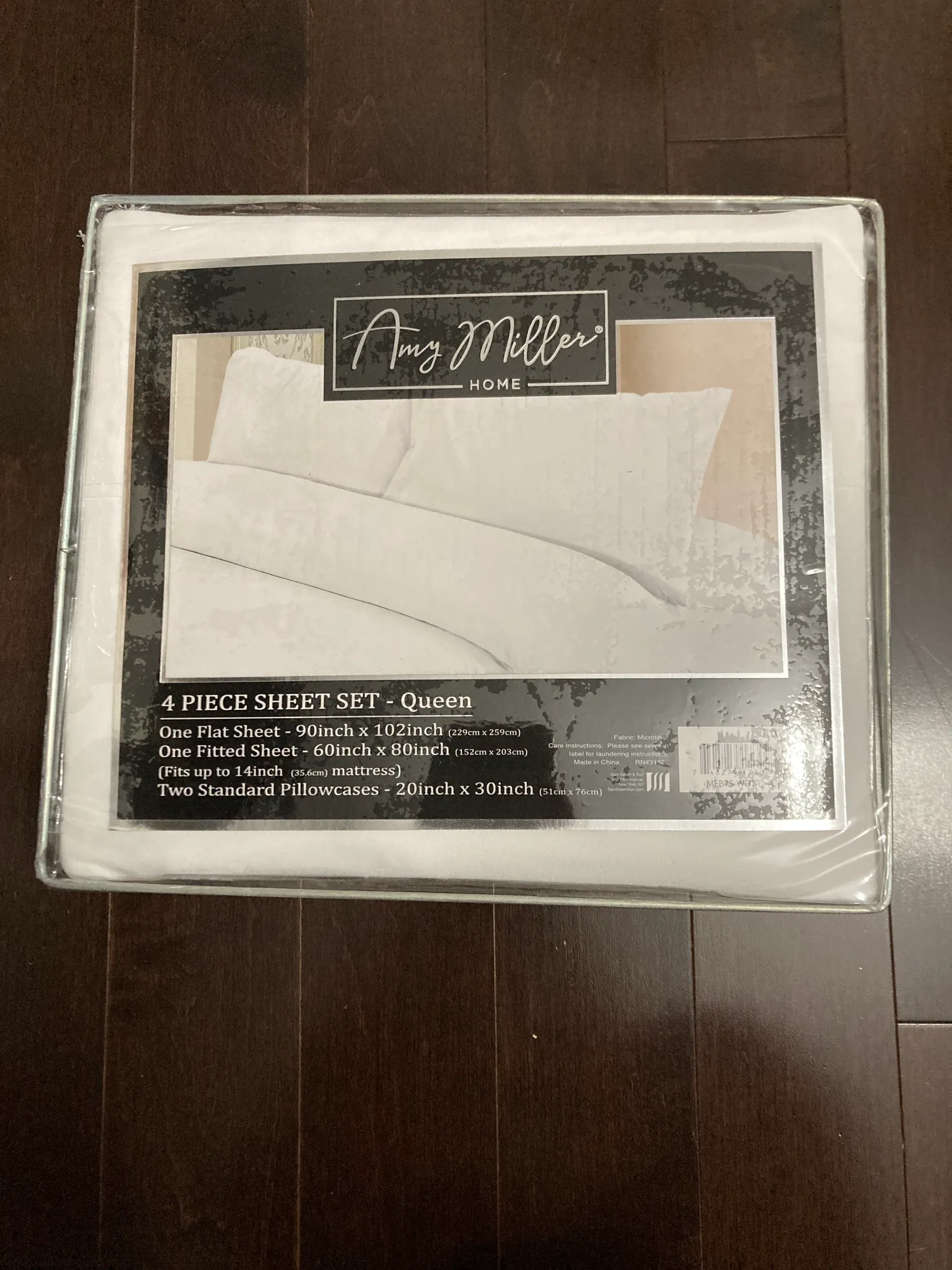 BNIP queen microfiber white sheet set photo 1