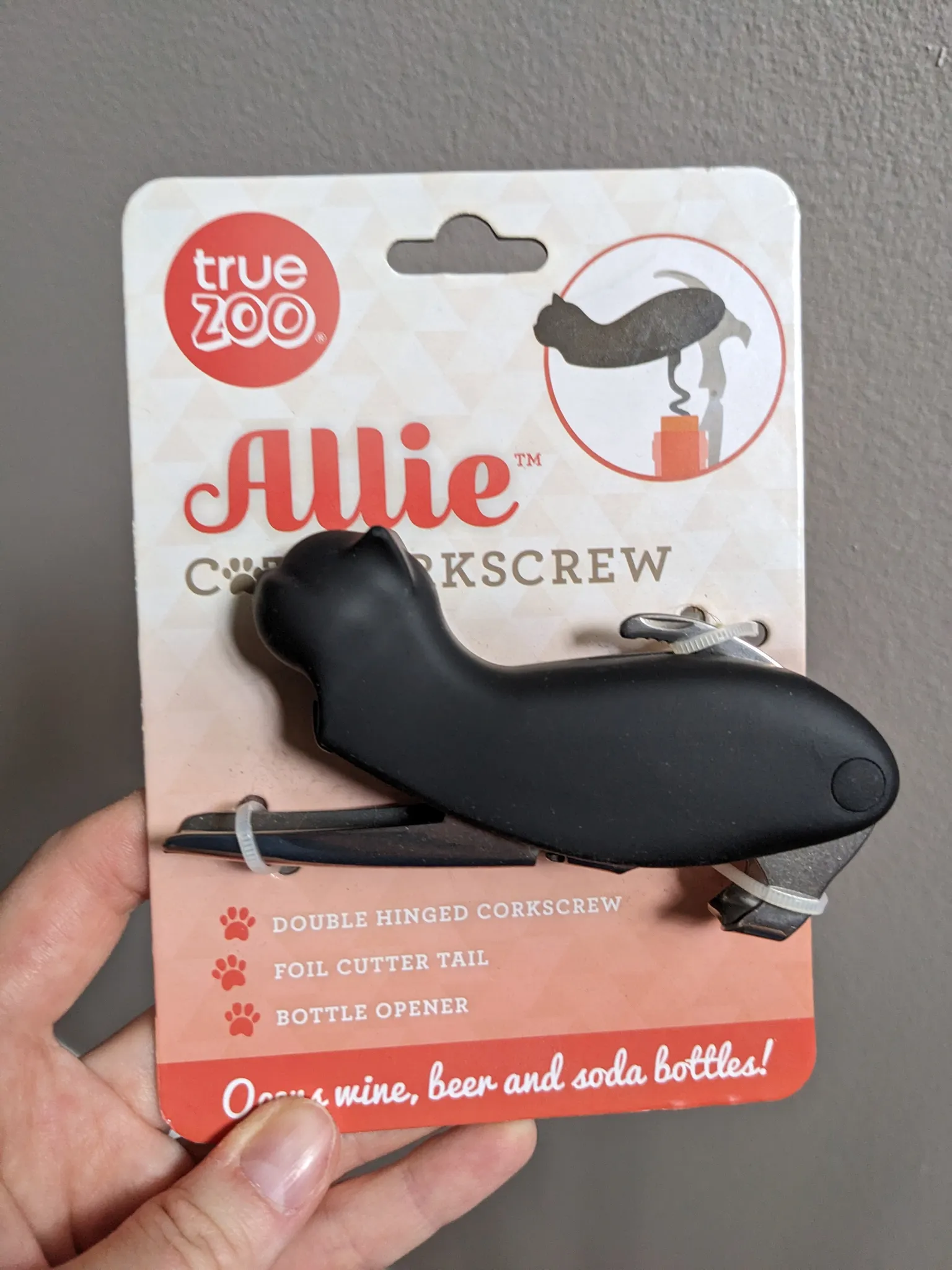Black cat corkscrew/wine opener BNIP photo 1