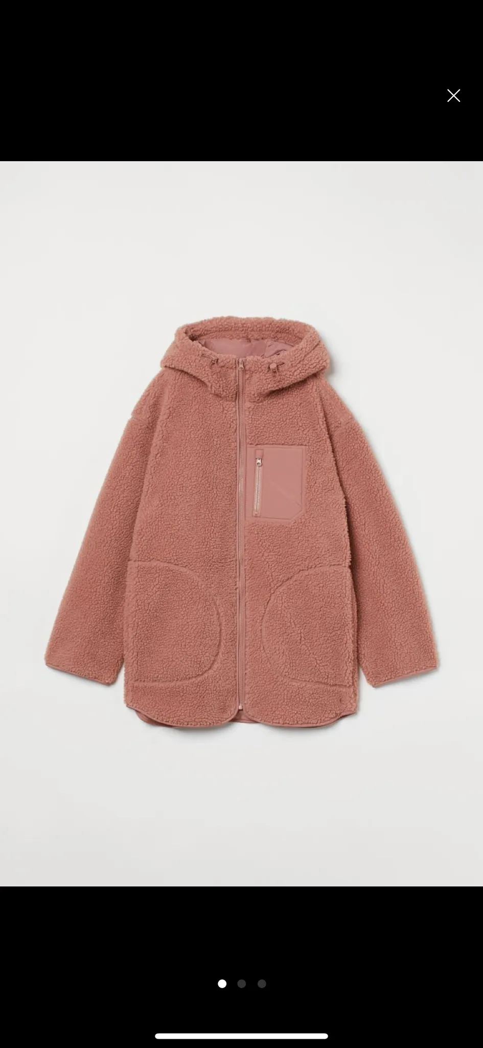H&M Hooded Faux Shearling Jacket photo 1