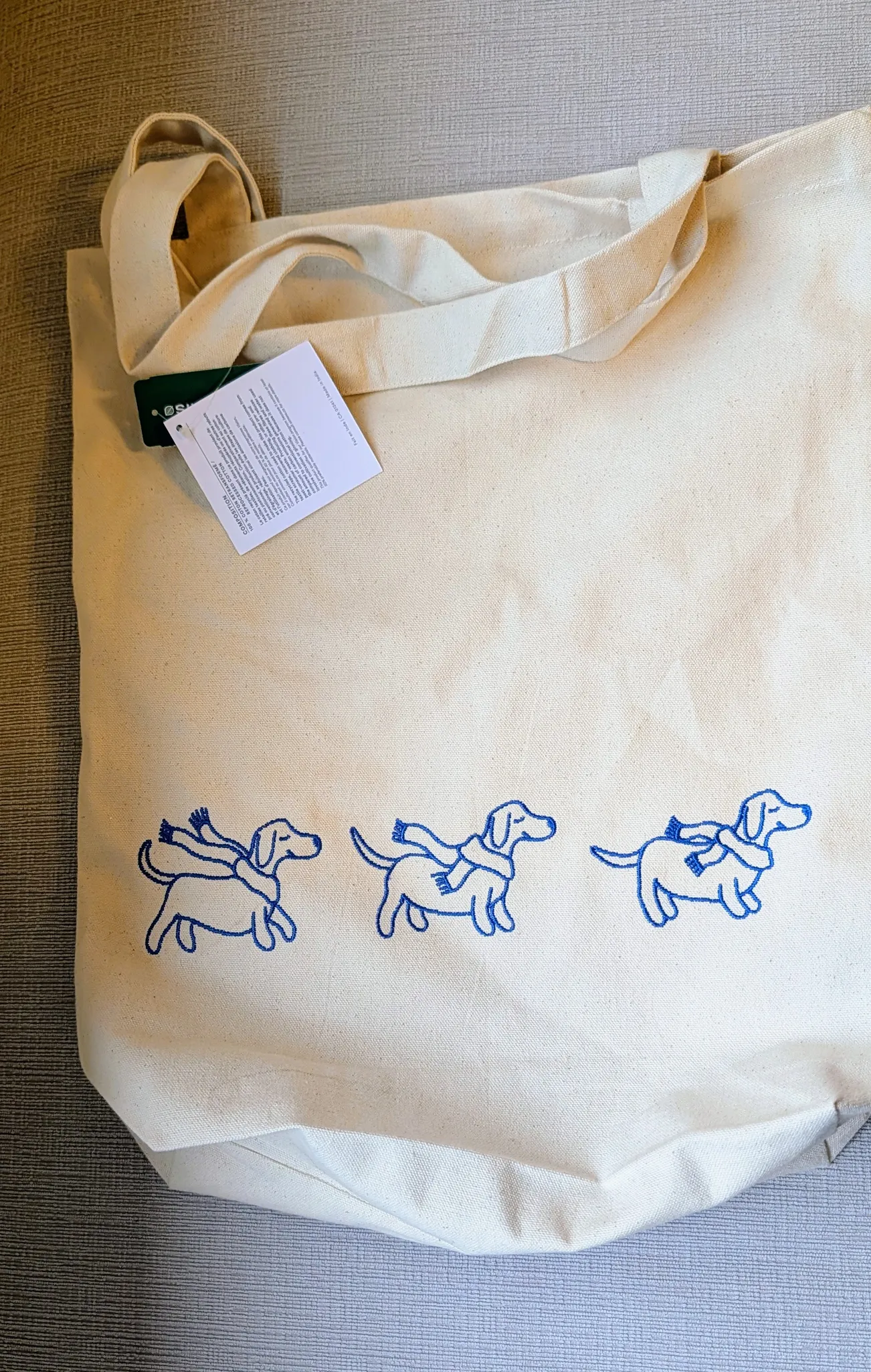 Brand New Simons Canvas Tote Bag with Dachshund Print photo 1