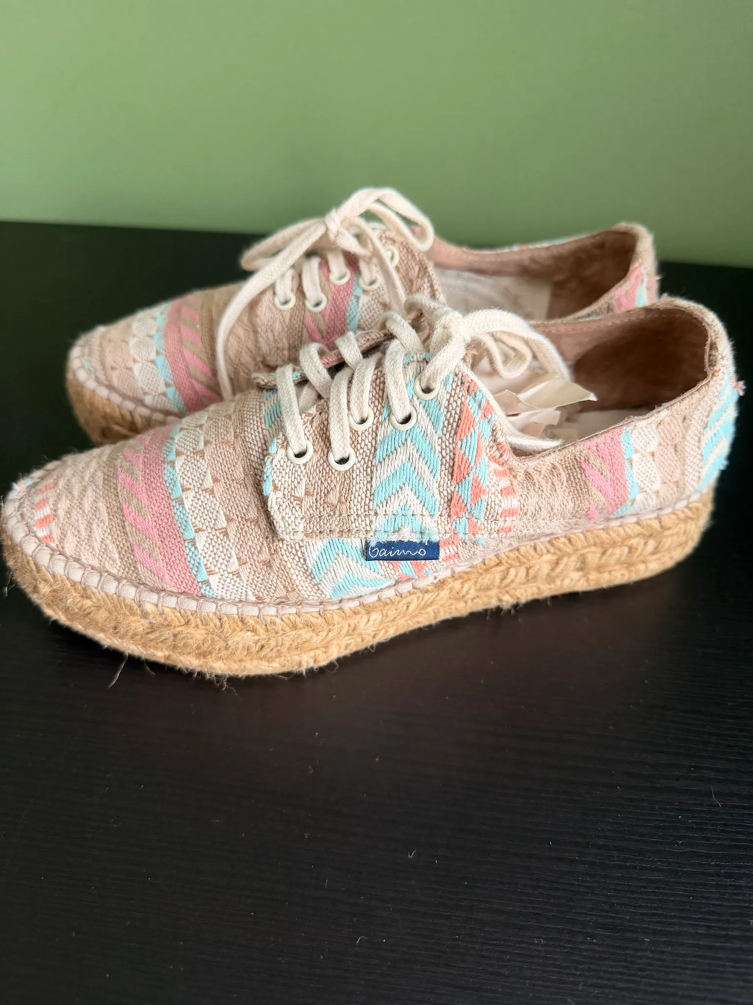 GAIMO SUMMER LACE-UP ESPADRILL SHOES SIZE 35 photo 1