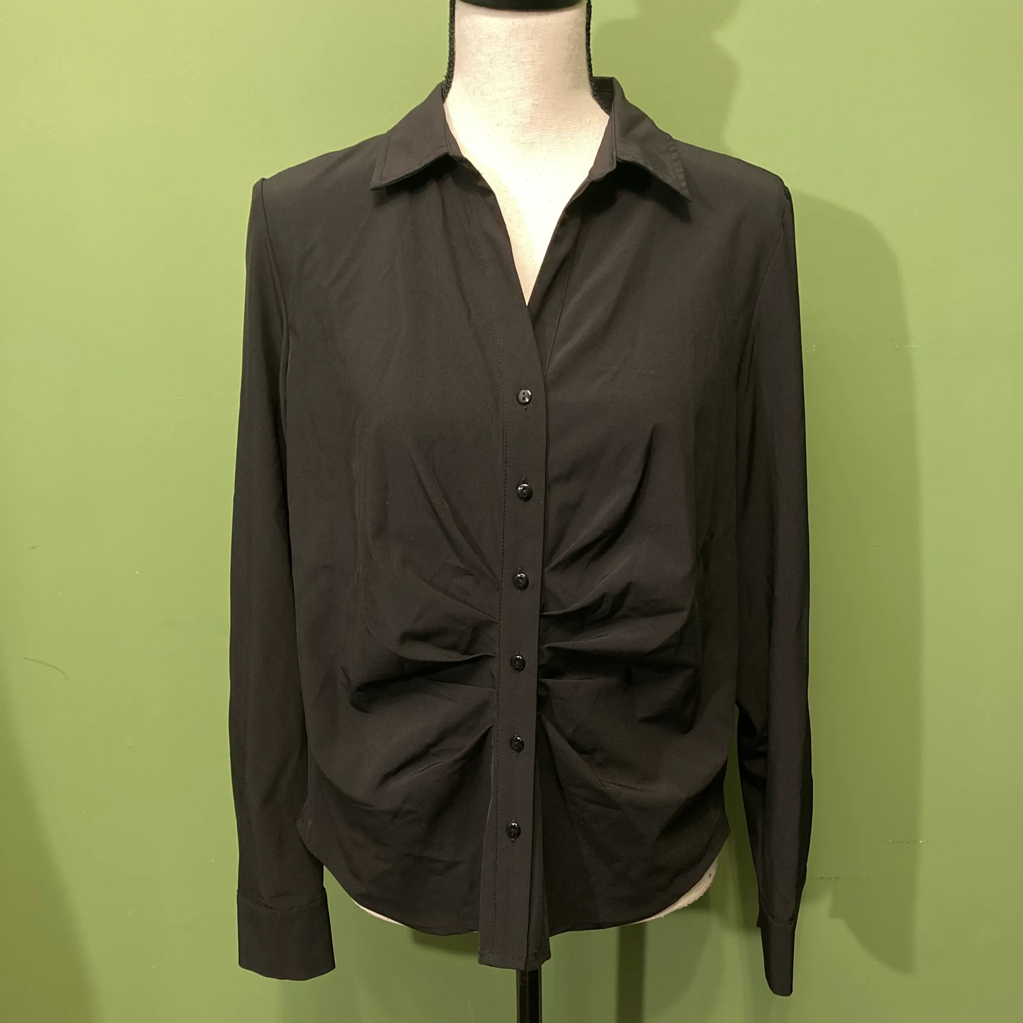 MODERN WORKS ROUCHED BLOUSE SIZE MEDIUM photo 1