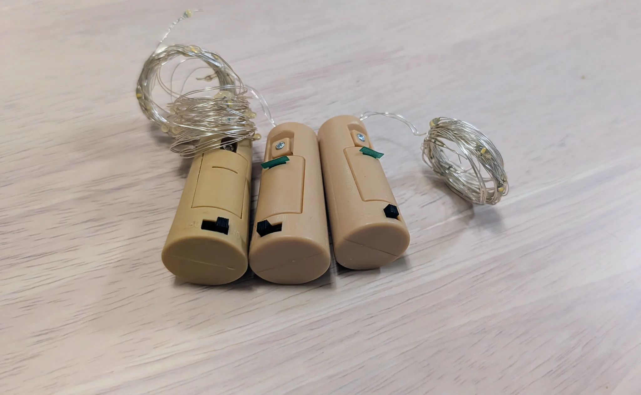 Brand New Set of 3 Cork Battery Operated LED String Lights photo 1