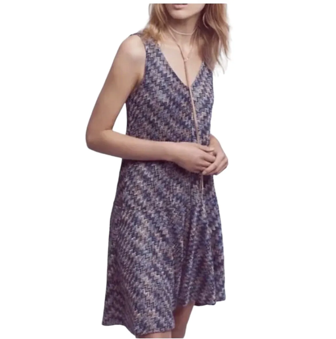 Anthropologie Maeve Westwater Chevron Knit Dress Size XS photo 1