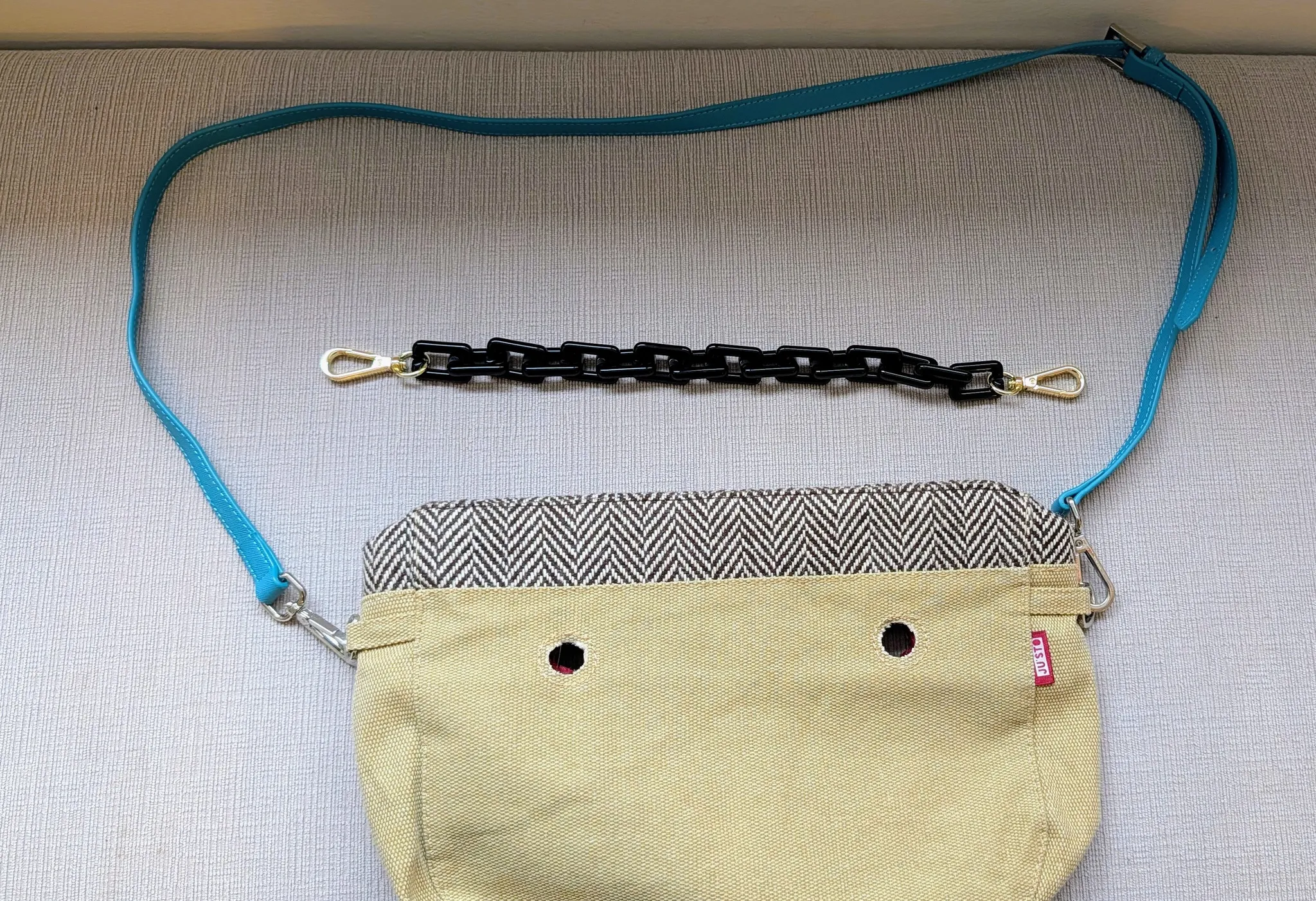 Brand New JUSTO Herringbone & Beige Shoulder Bag photo 1