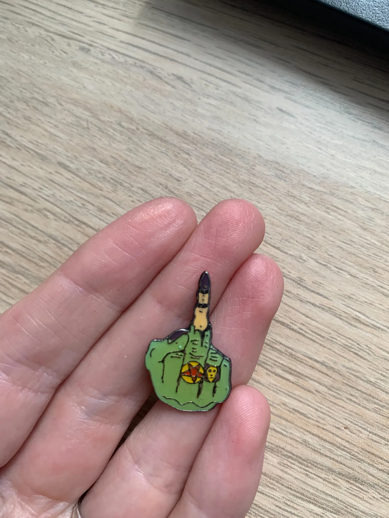 Frankenstein middle finger pin  photo 1