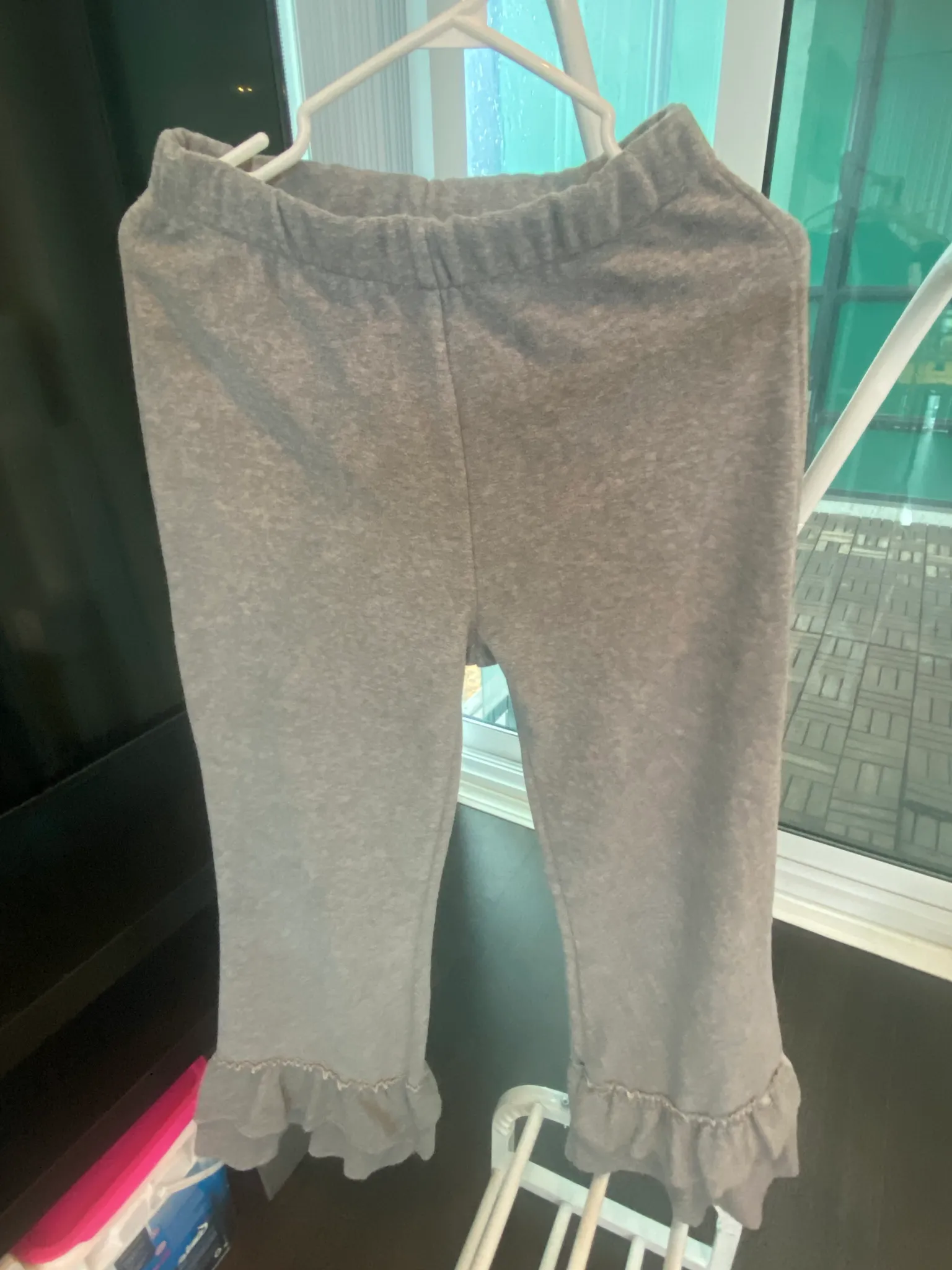 Grey Pants with Ruffle Detail photo 1
