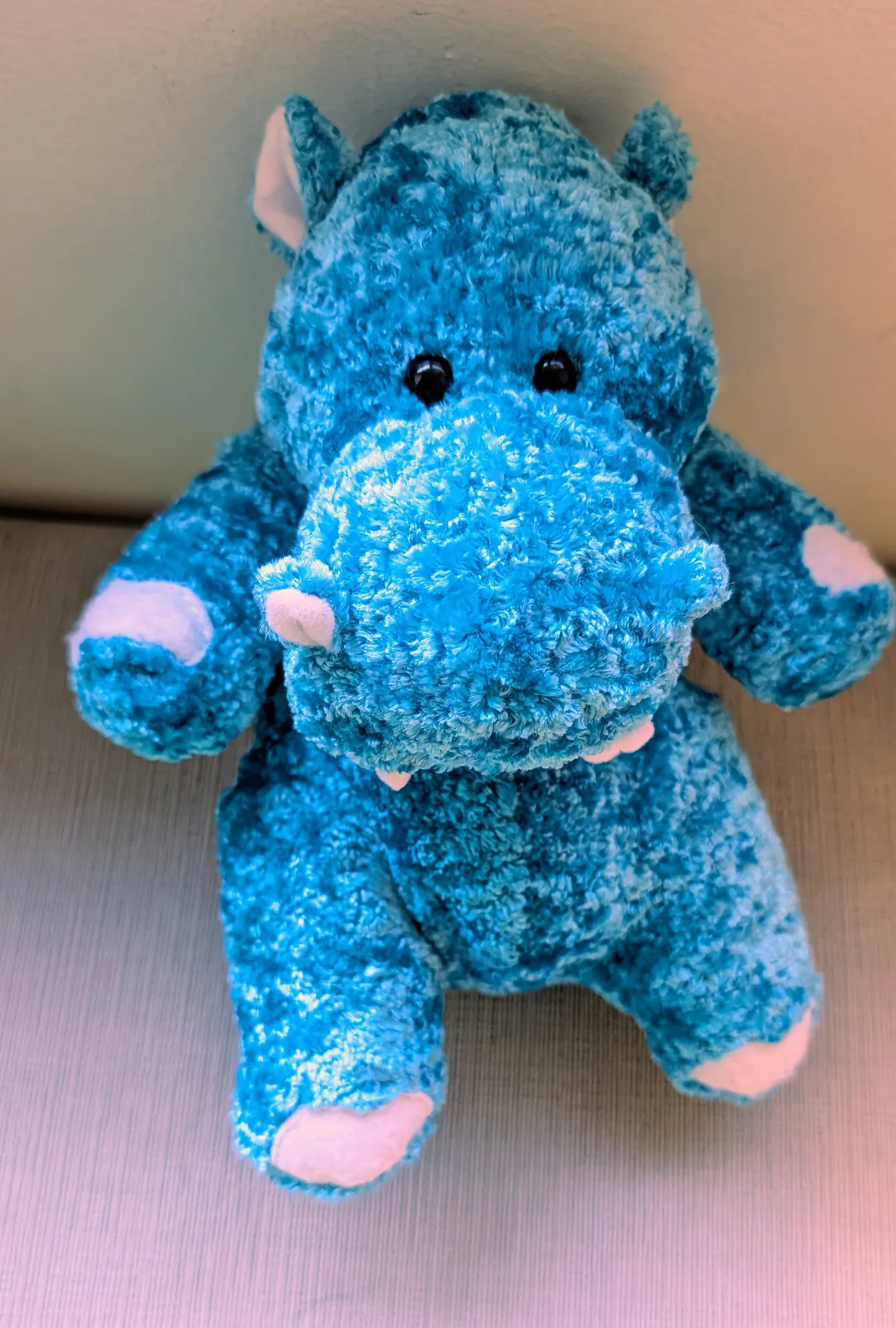 Blue Plush Hippo Stuffed Animal photo 1