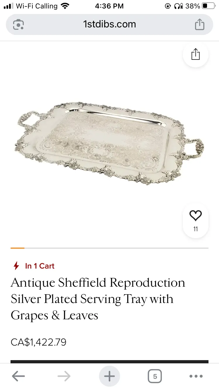 Sheffield Reproduction tray  photo 1