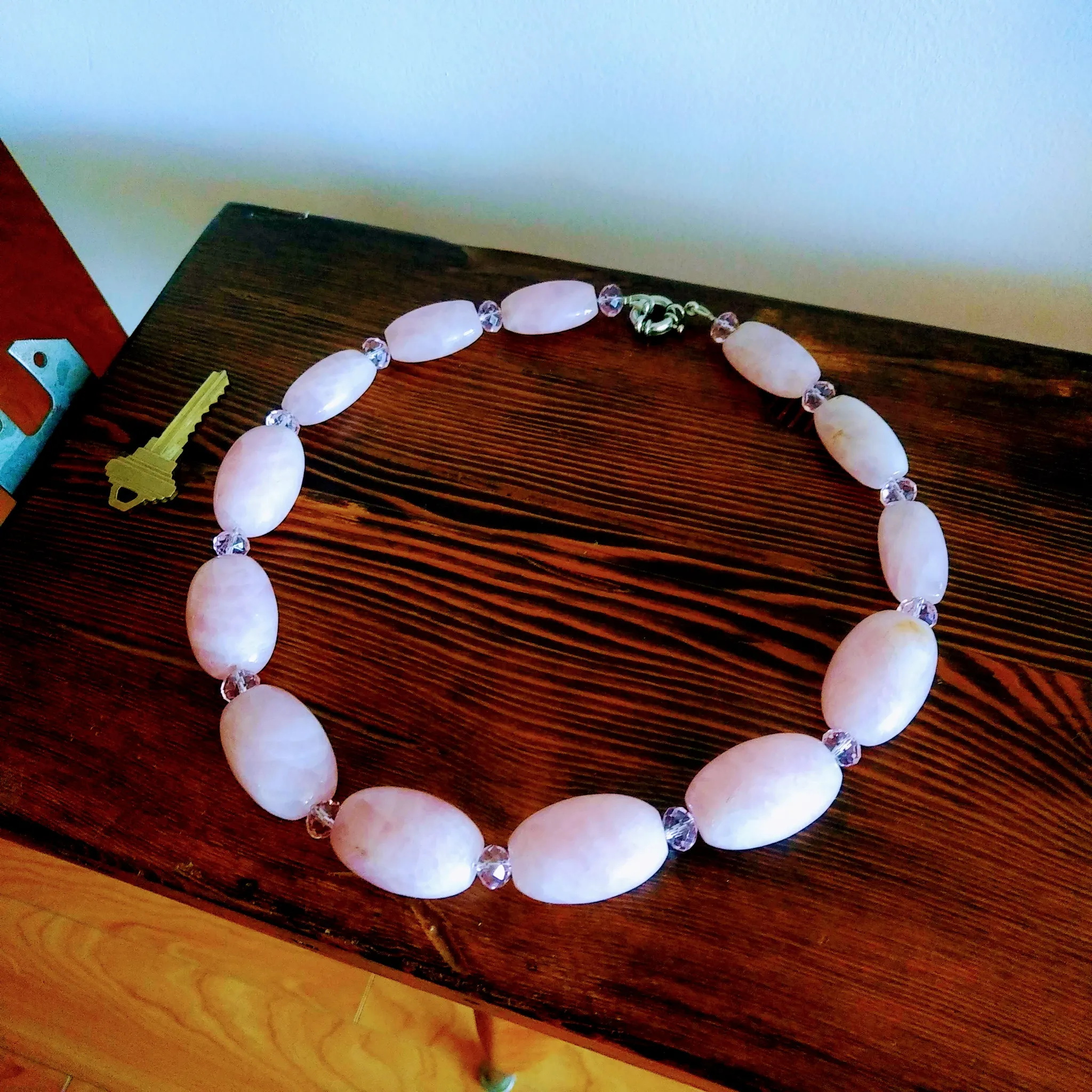 Rose Quartz Crystal Necklace photo 1