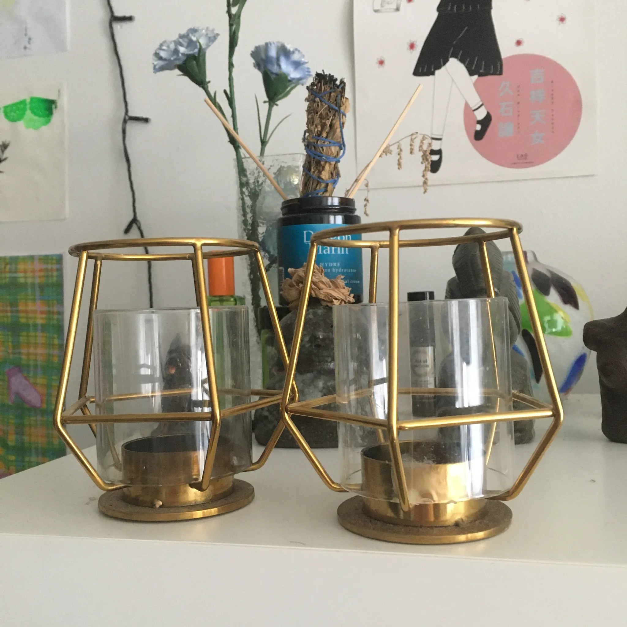 2 PÄRLBAND gold ikea tealight holders  photo 1
