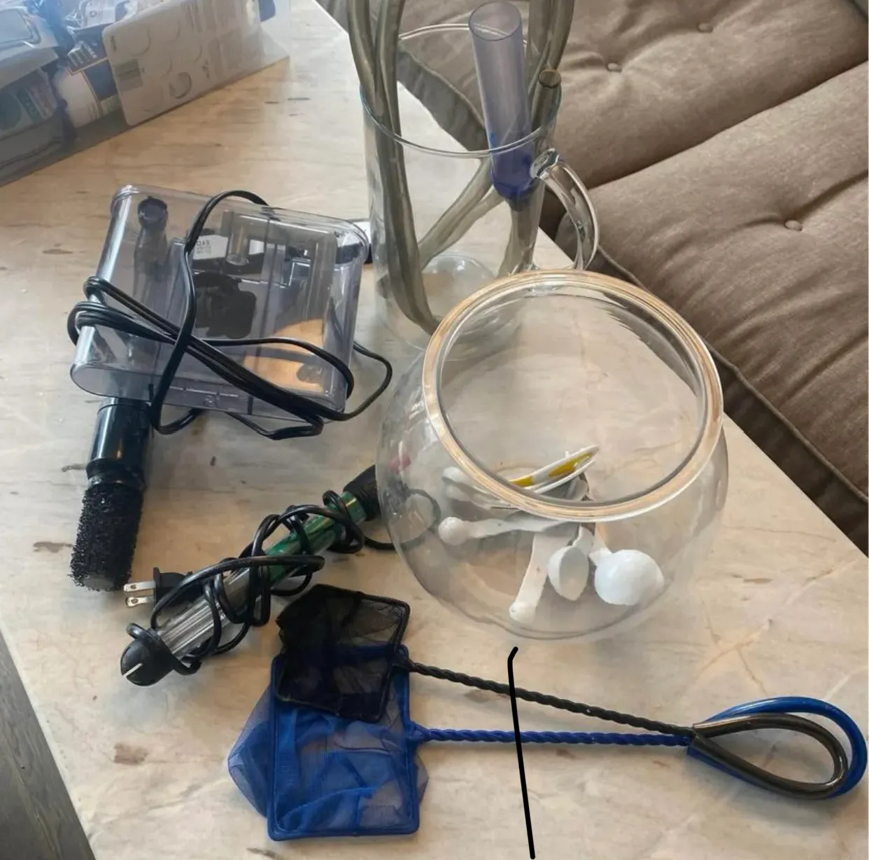 10G AQUARIUM + FILTER + HEATER + FULL FISH CARE SET! $450 value photo 1