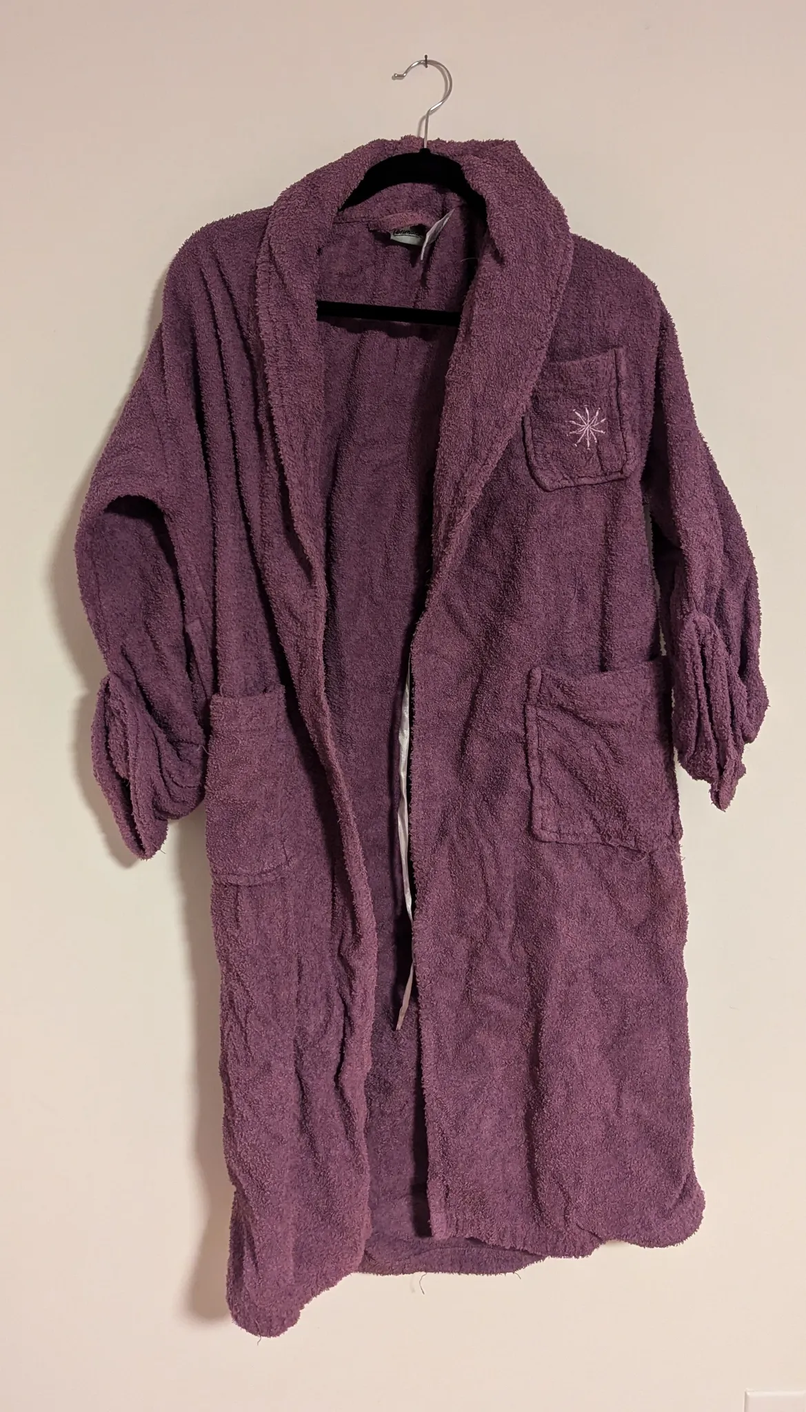 Purple Terrycloth Bathrobe - Size Medium photo 1