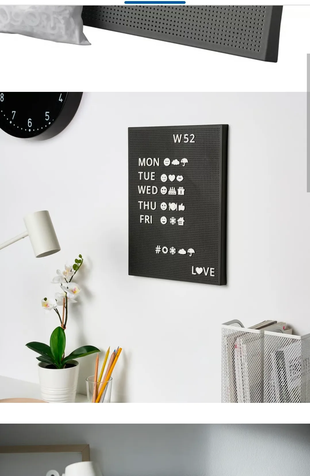 Pegboard with letters and emojis for daily activities  photo 1