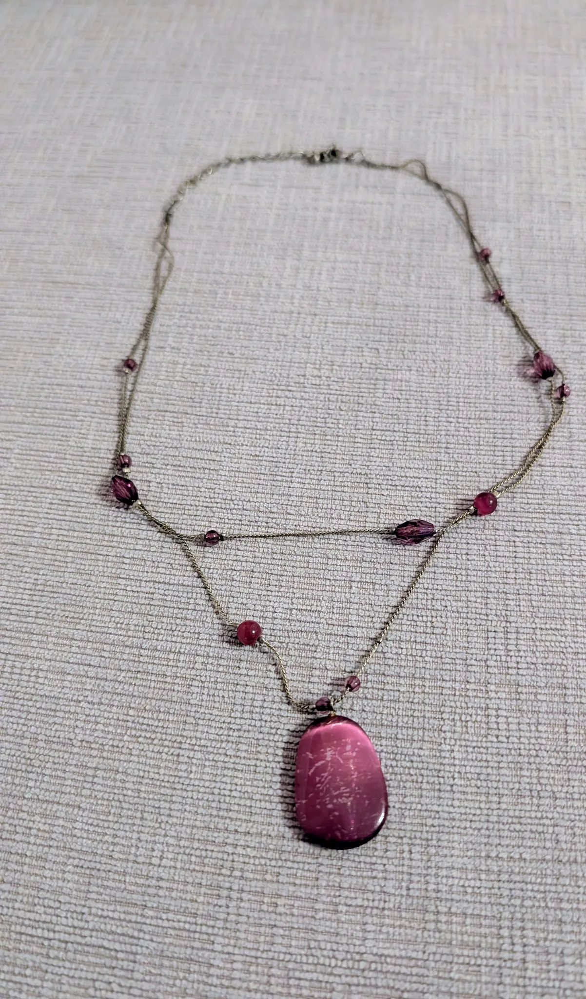 Purple Beaded Pendant Necklace photo 1
