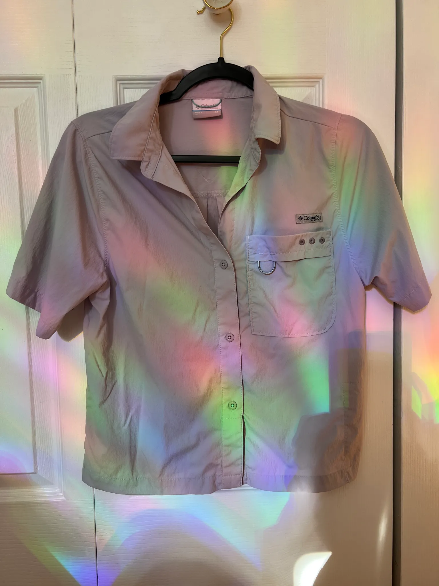 Columbia Button Up Shirt in Lilac, Women’s XS photo 1