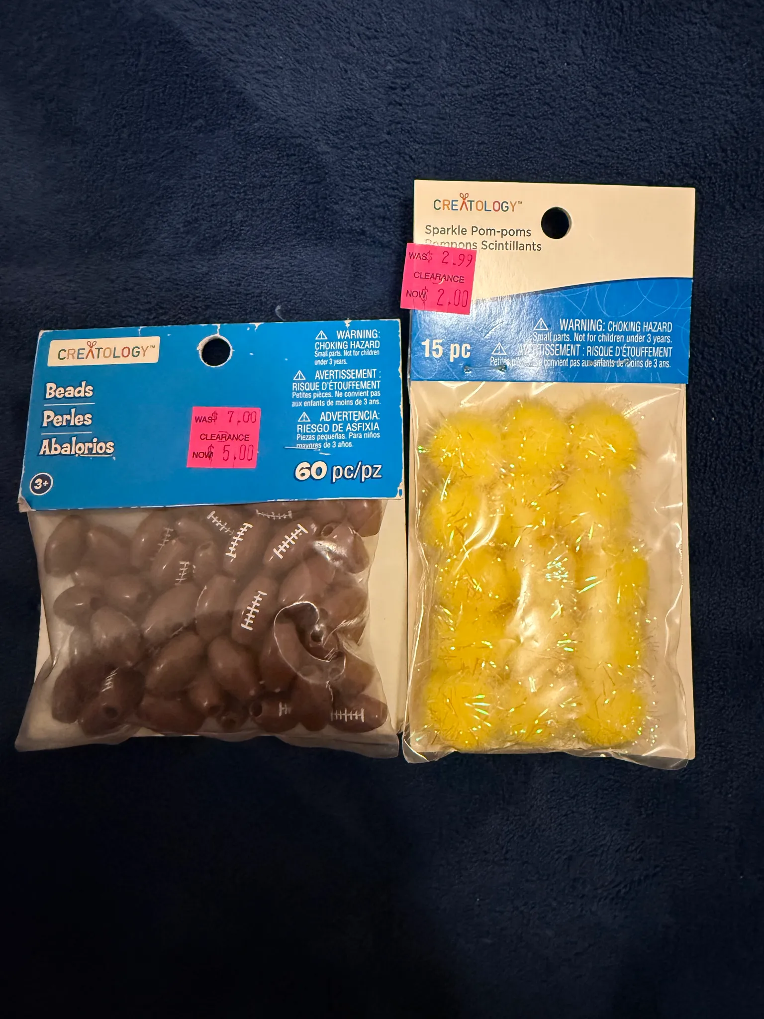 Football beads and Pom poms!  photo 1