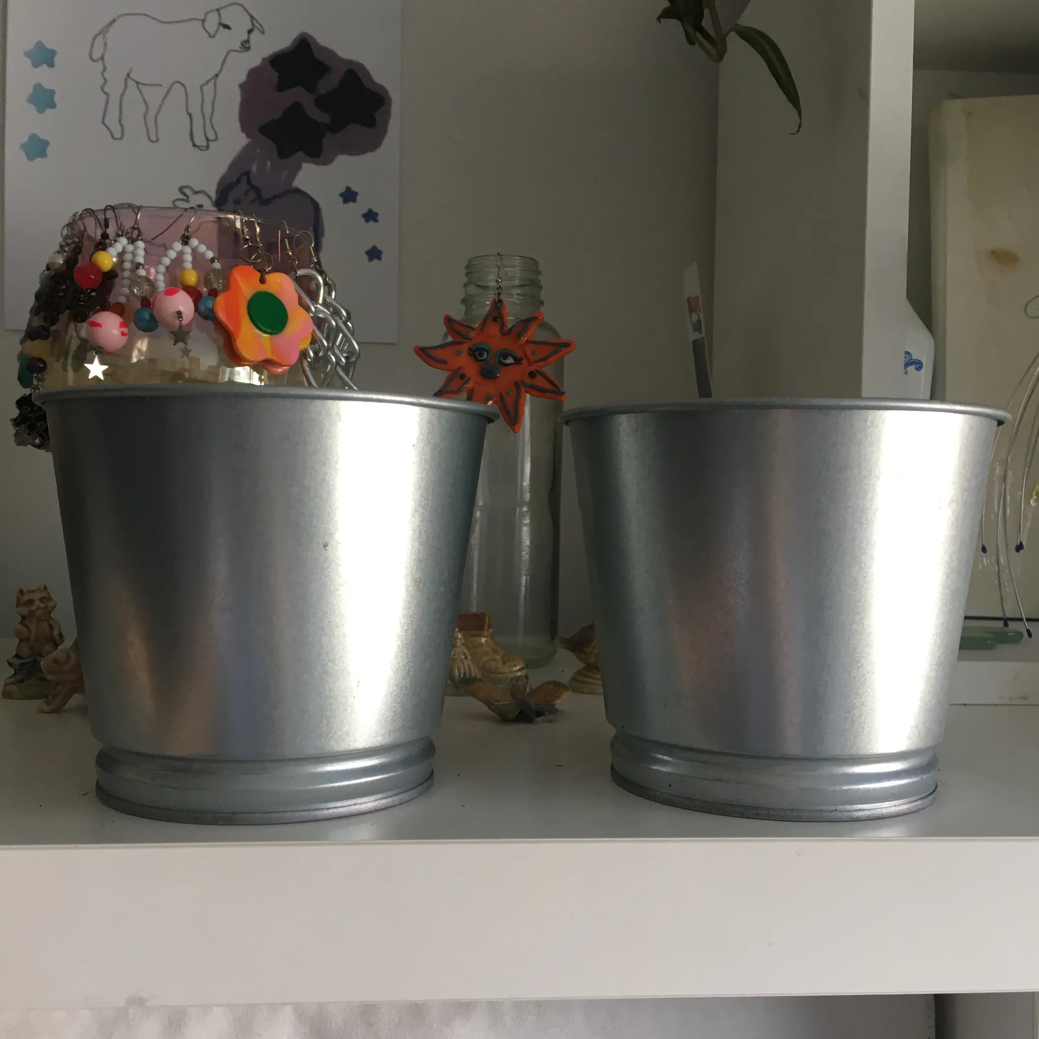 BINTJE 2 small silver cache pots photo 1
