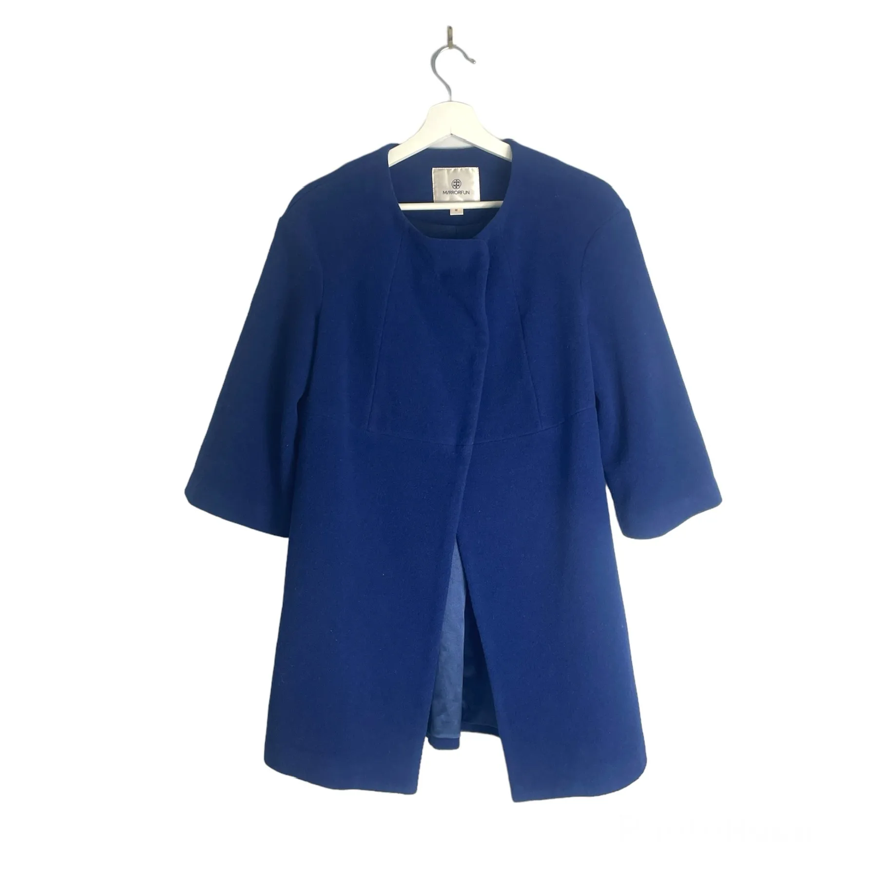 Mirror Fun Blue Wool Coat Size Medium photo 1