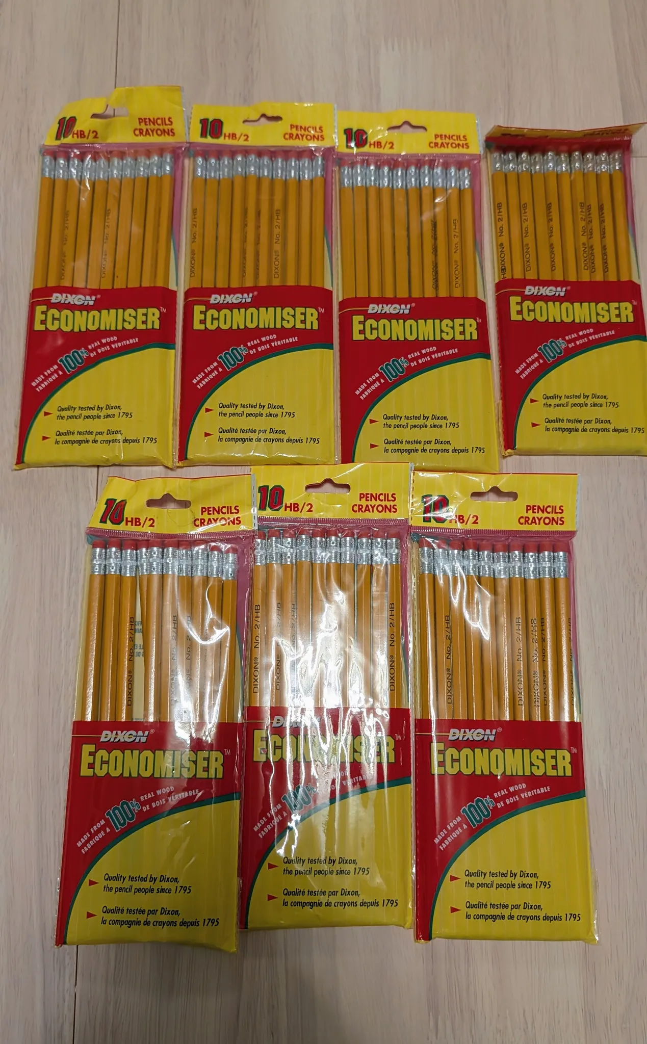 Brand New Dixon Economiser #2 HB Pencils - 7 Packs of 10 photo 1